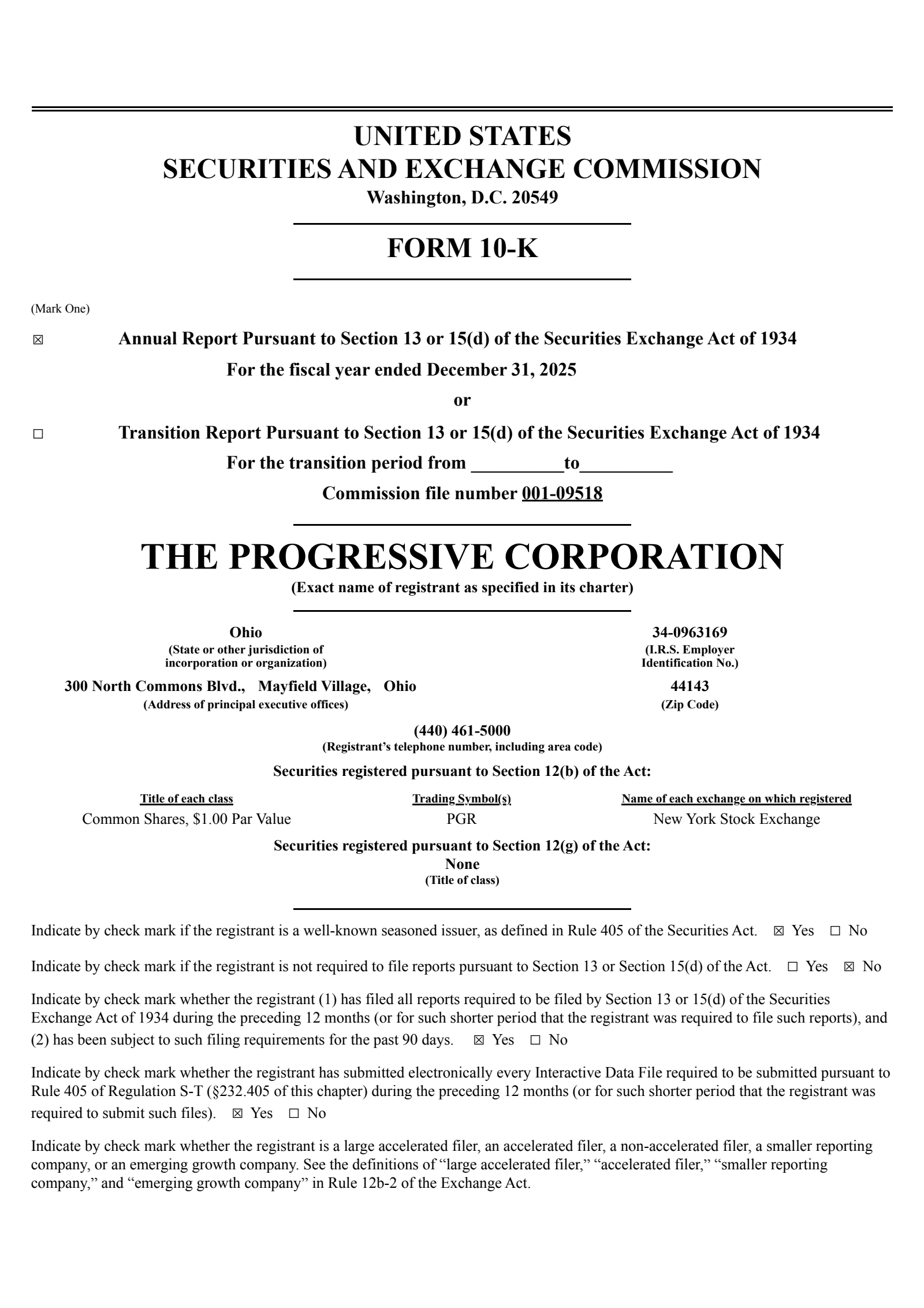 Progressive's Q4 2025 Annual report