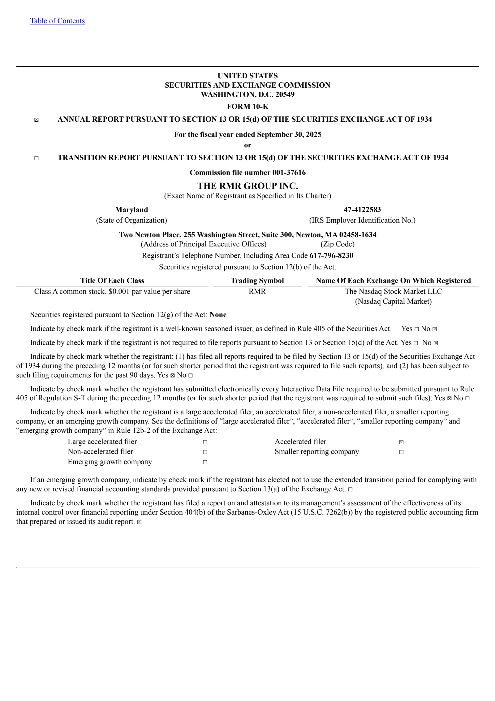 The RMR Group's Q4 2025 Annual Report