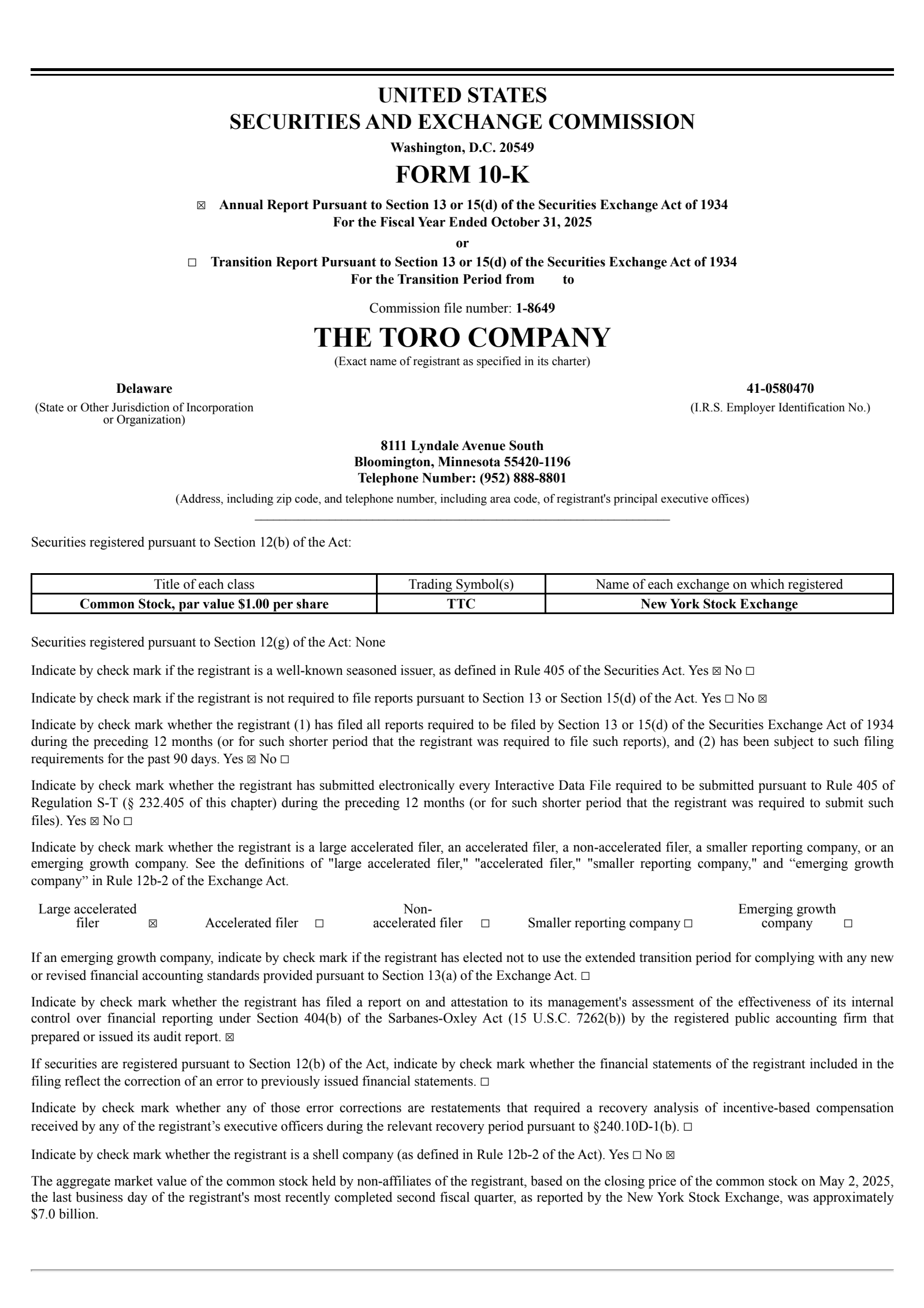 Toro's Q4 2025 Annual Report