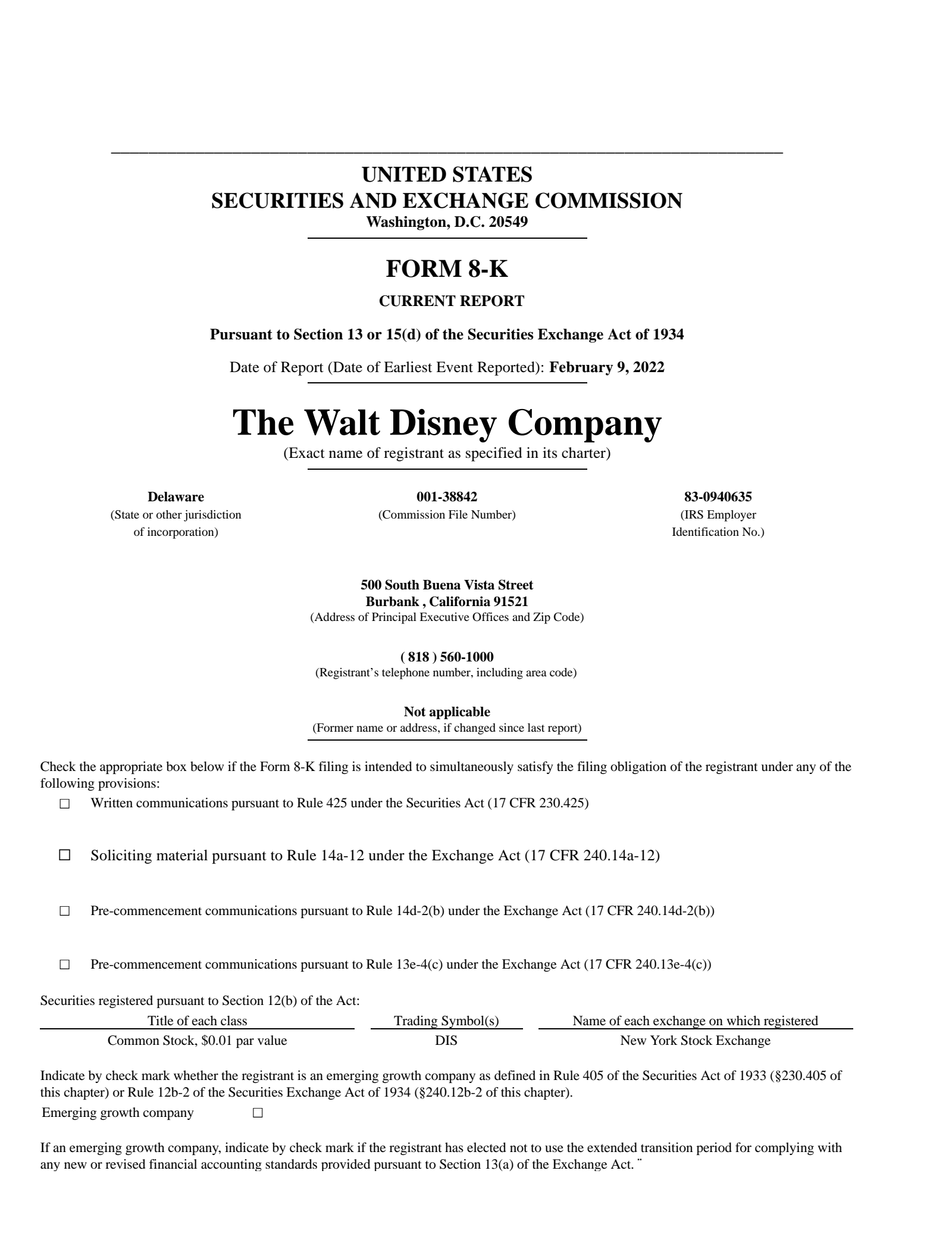 Walt Disney's Q1 2023 Press Release