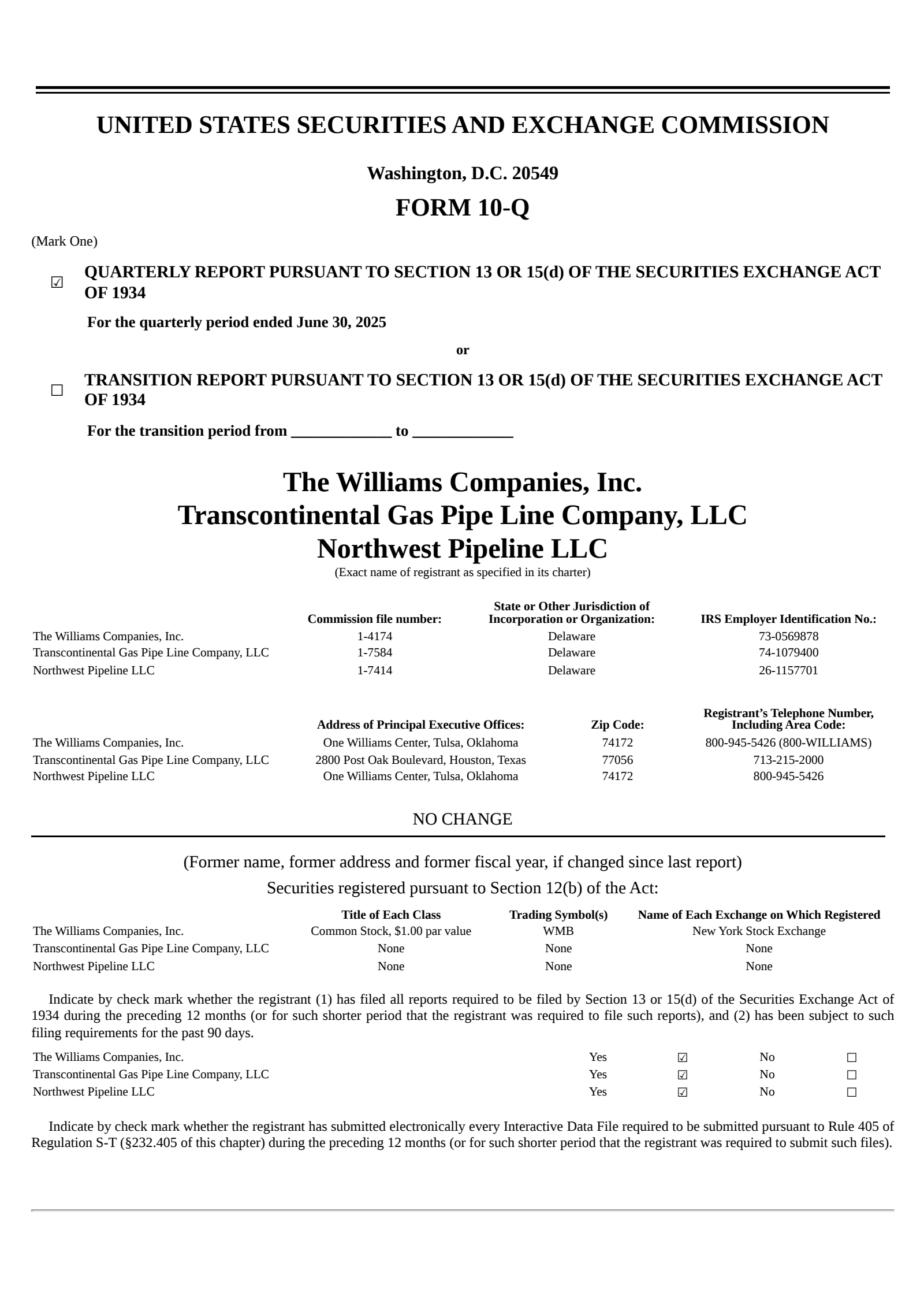Williams Companies' Q2 2025 Quarterly report