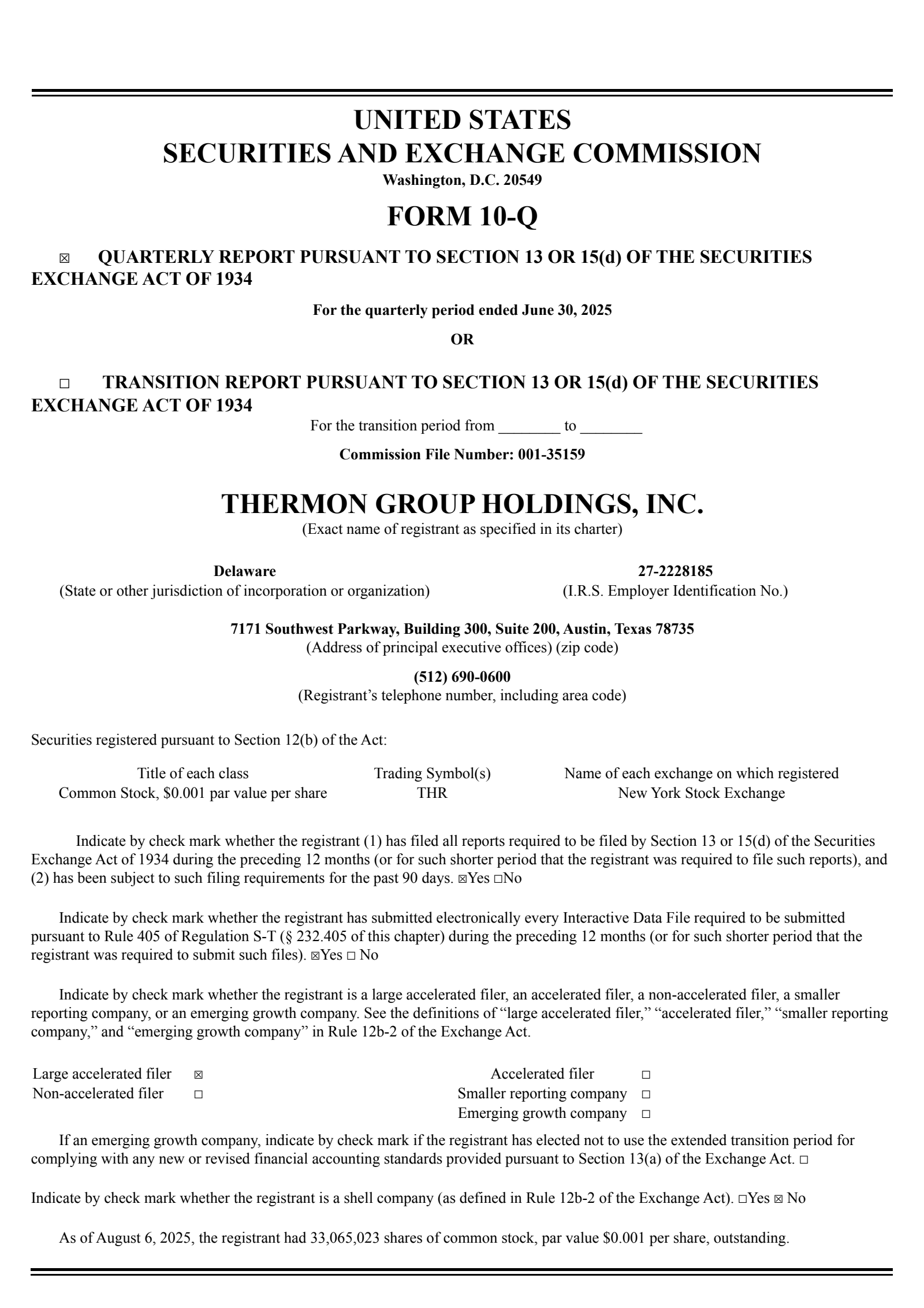 Thermon Group's Q1 2026 Quarterly report