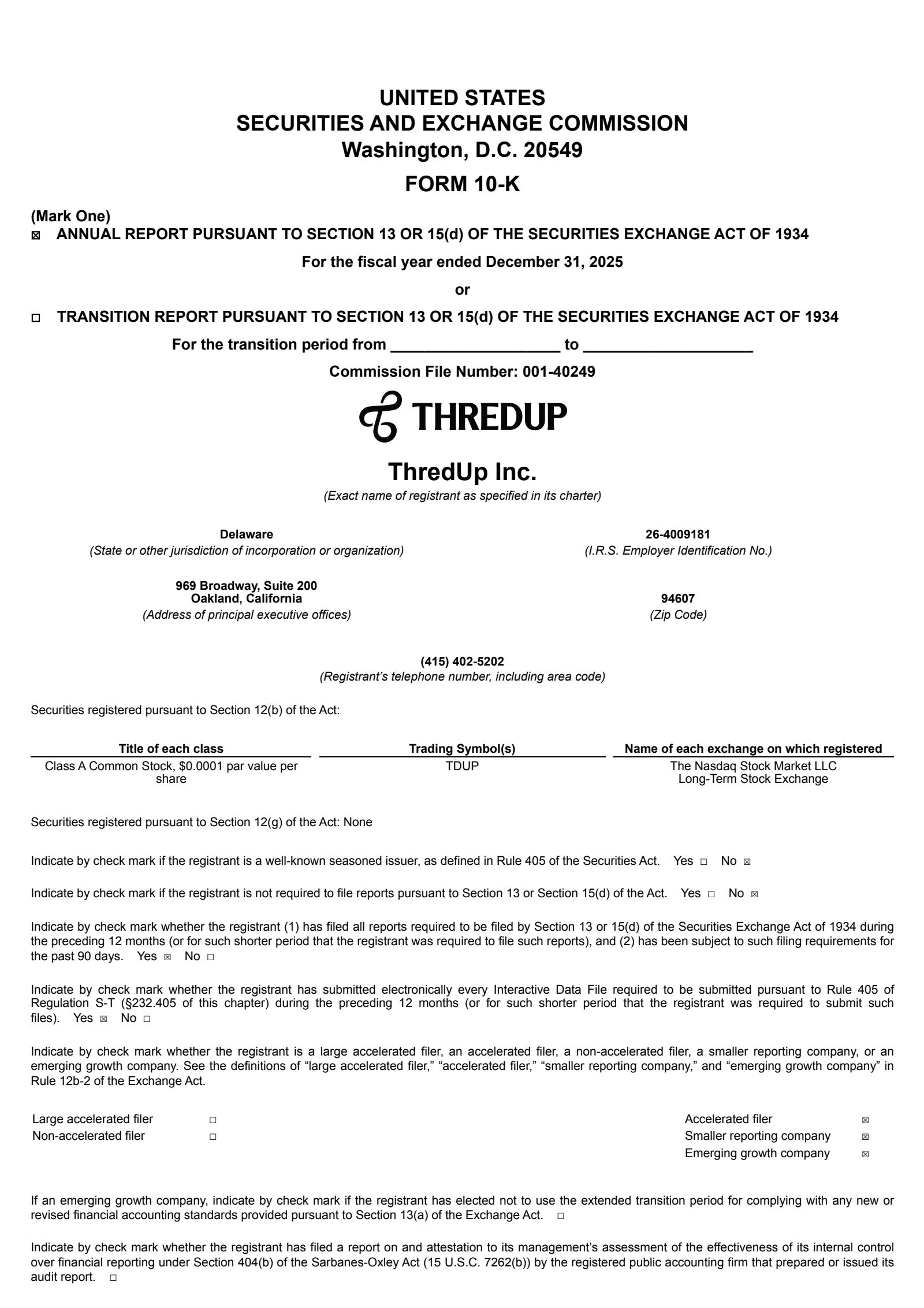 ThredUp's Q4 2025 Annual report