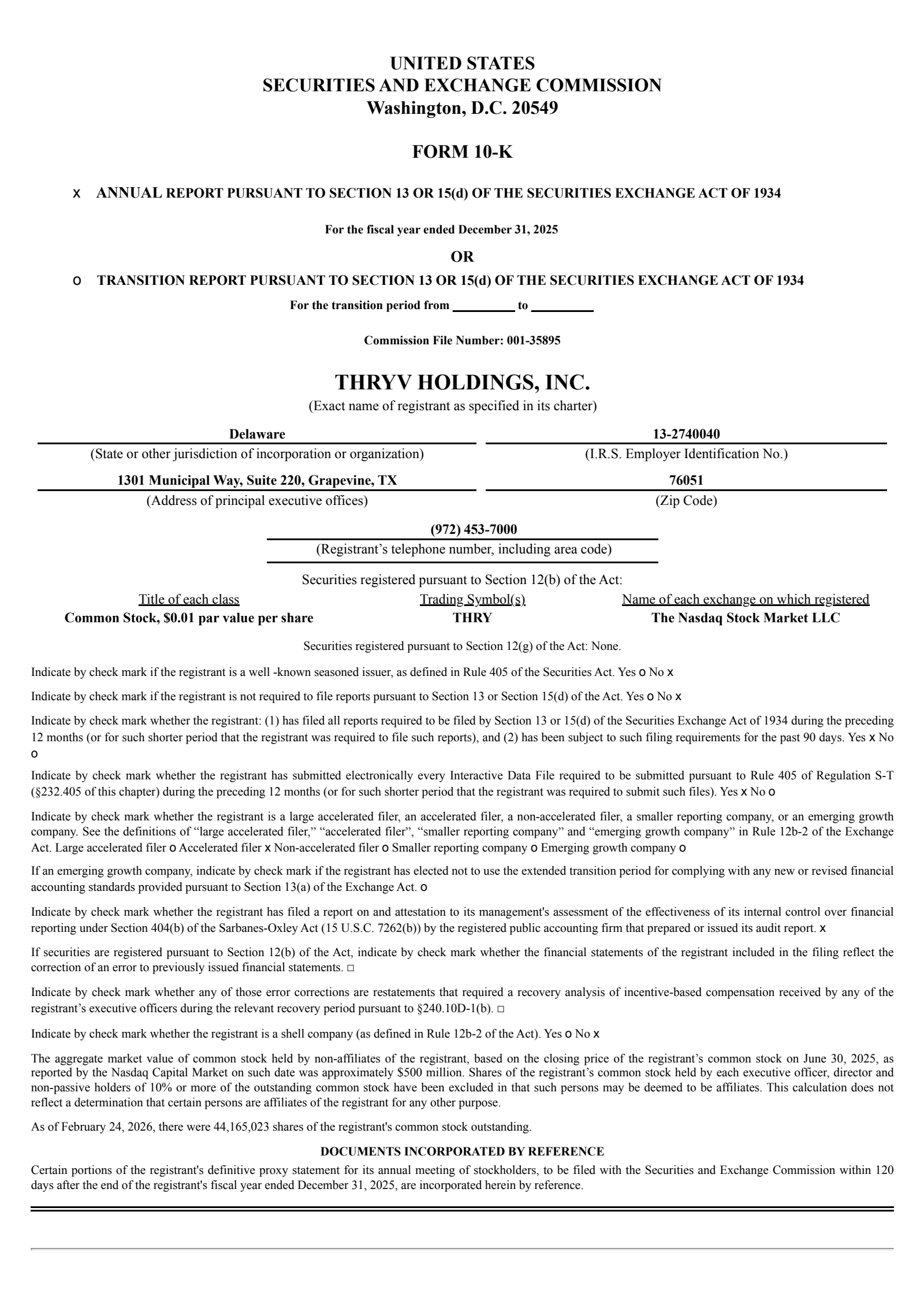 Thryv's Q4 2025 Annual report