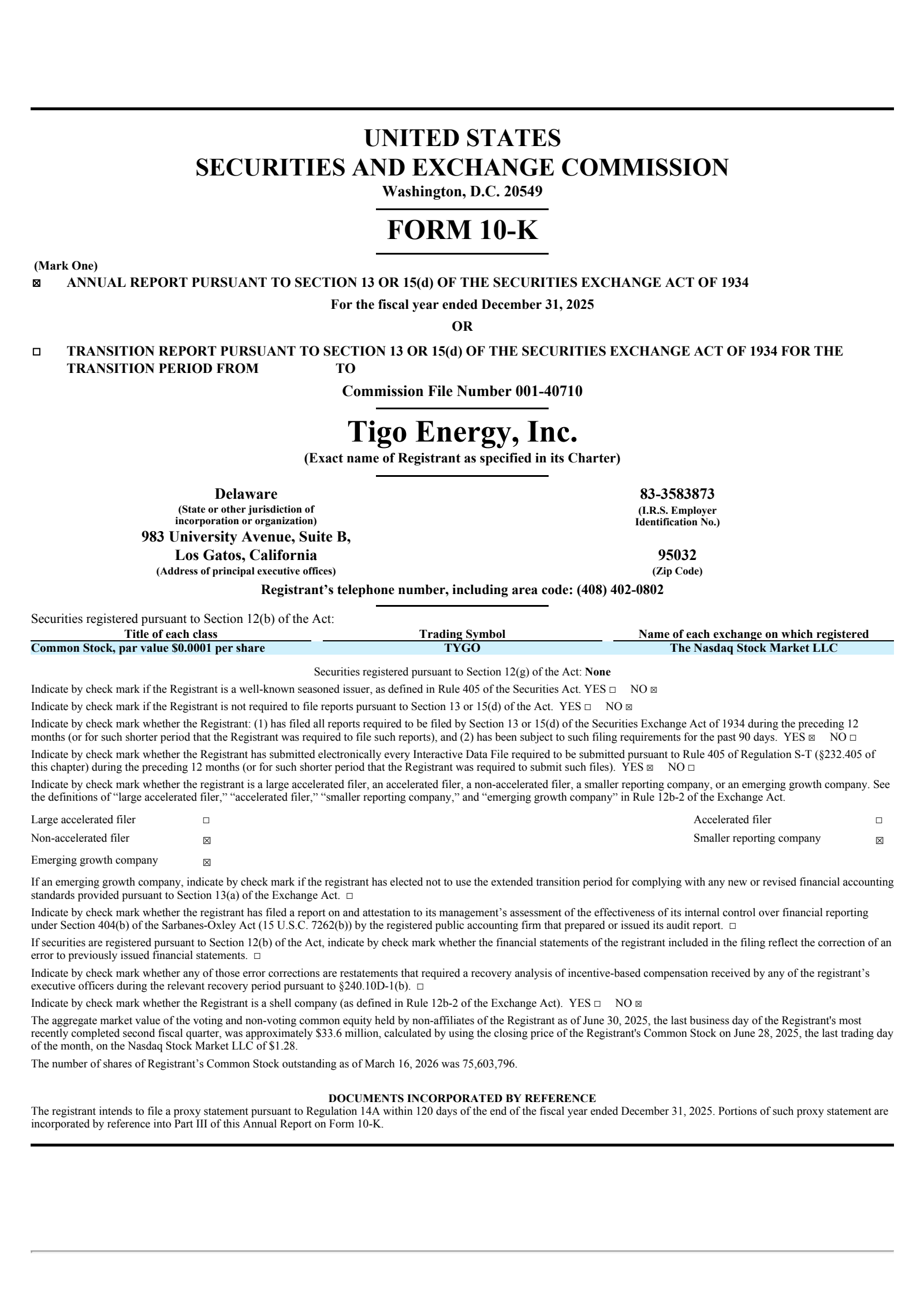 Tigo Energy's Q4 2025 Annual report