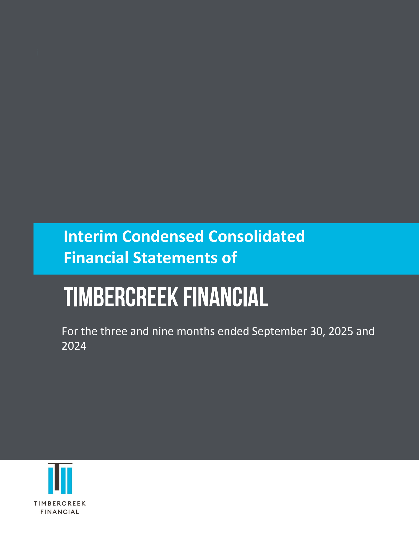Timbercreek Financial's Q3 2025 Interim report