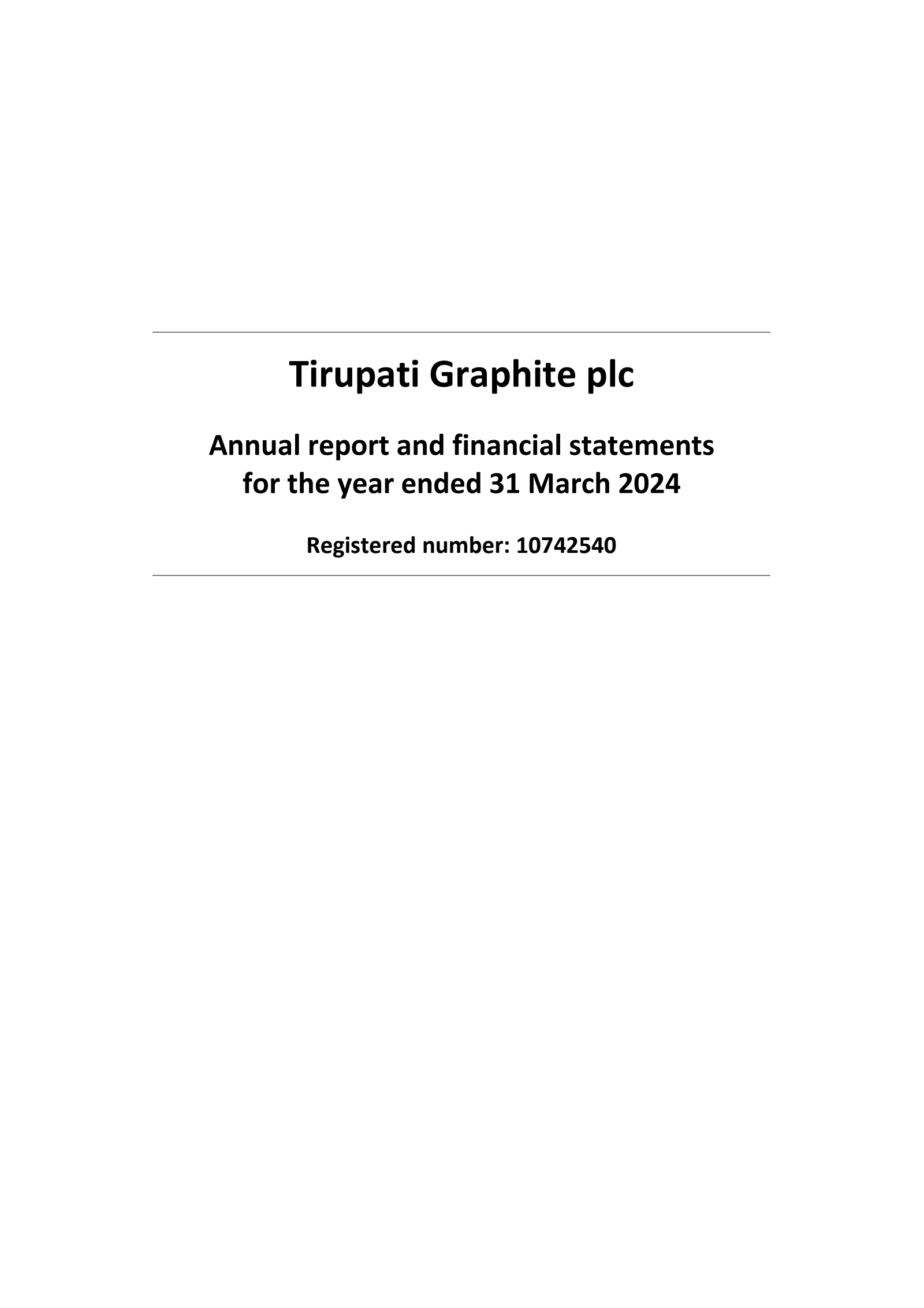 Tirupati Graphite's H2 2024 Annual report