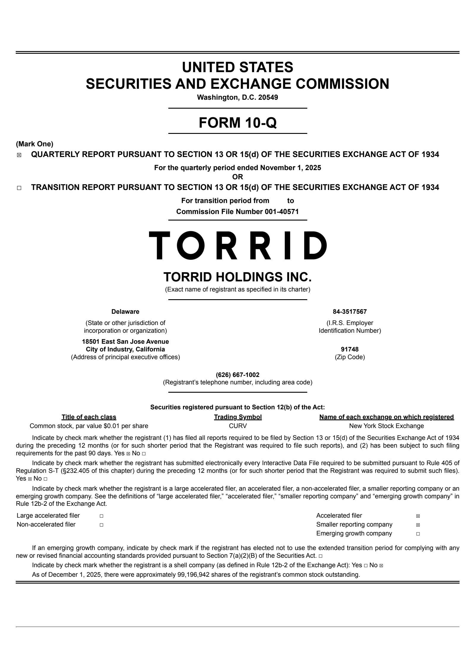 Torrid's Q3 2026 Quarterly Report