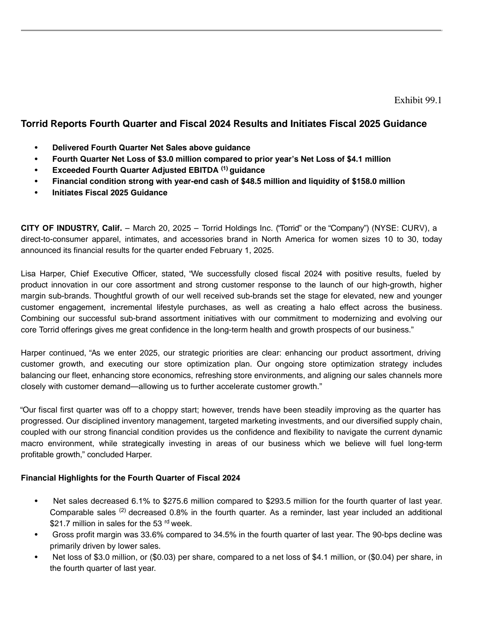 Torrid's Q4 2025 Press Release