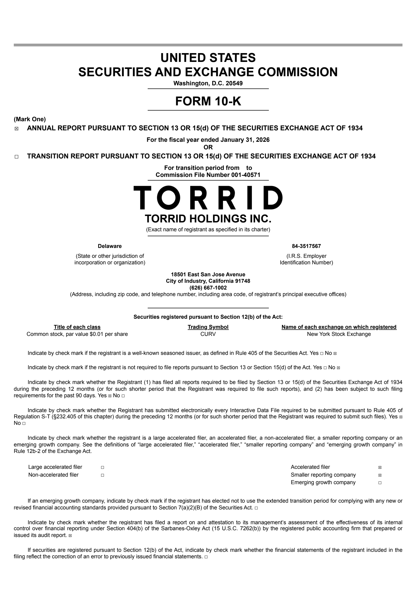 Torrid's Q4 2026 Annual report