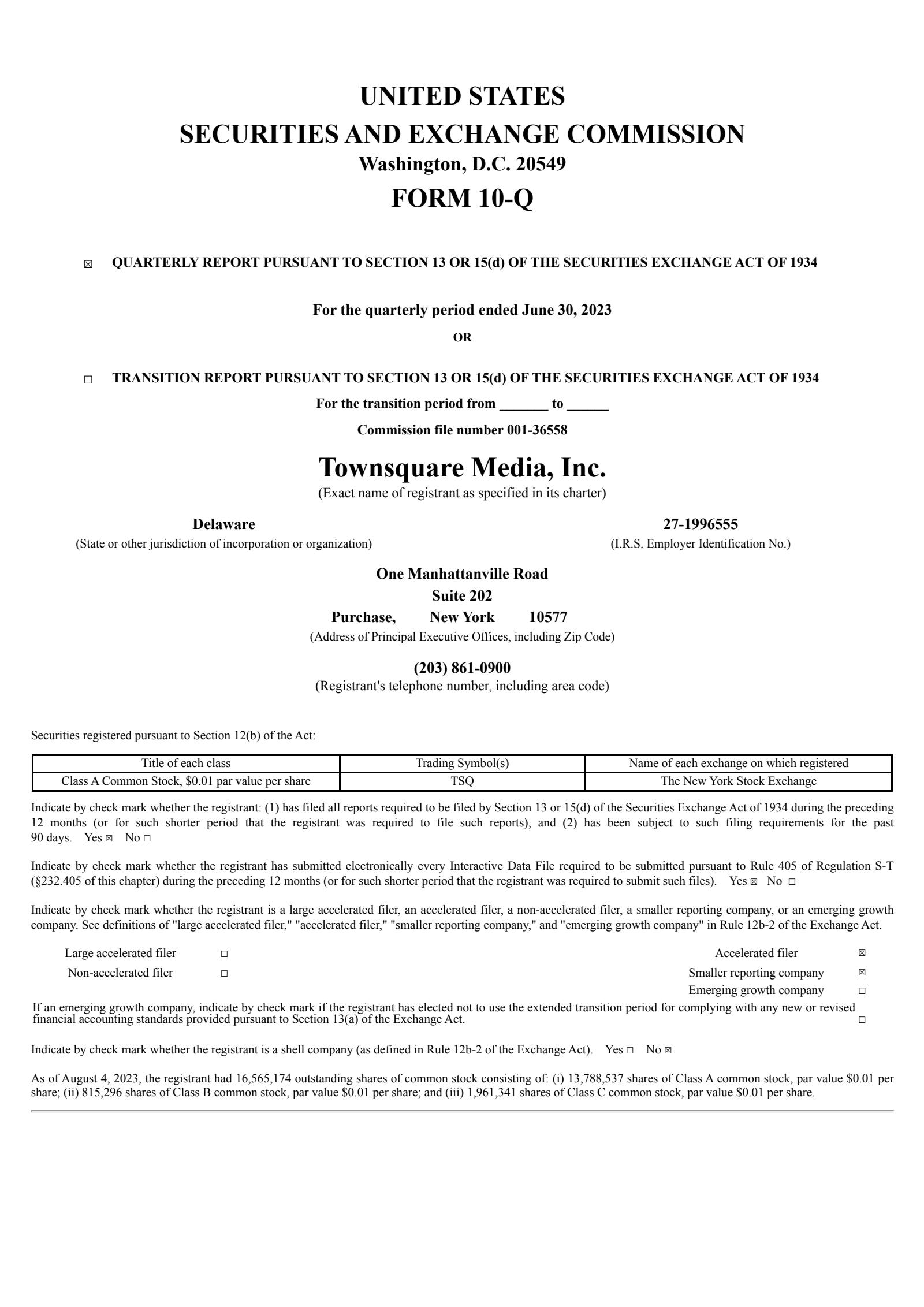 Townsquare Media's Q2 2023 Quarterly report