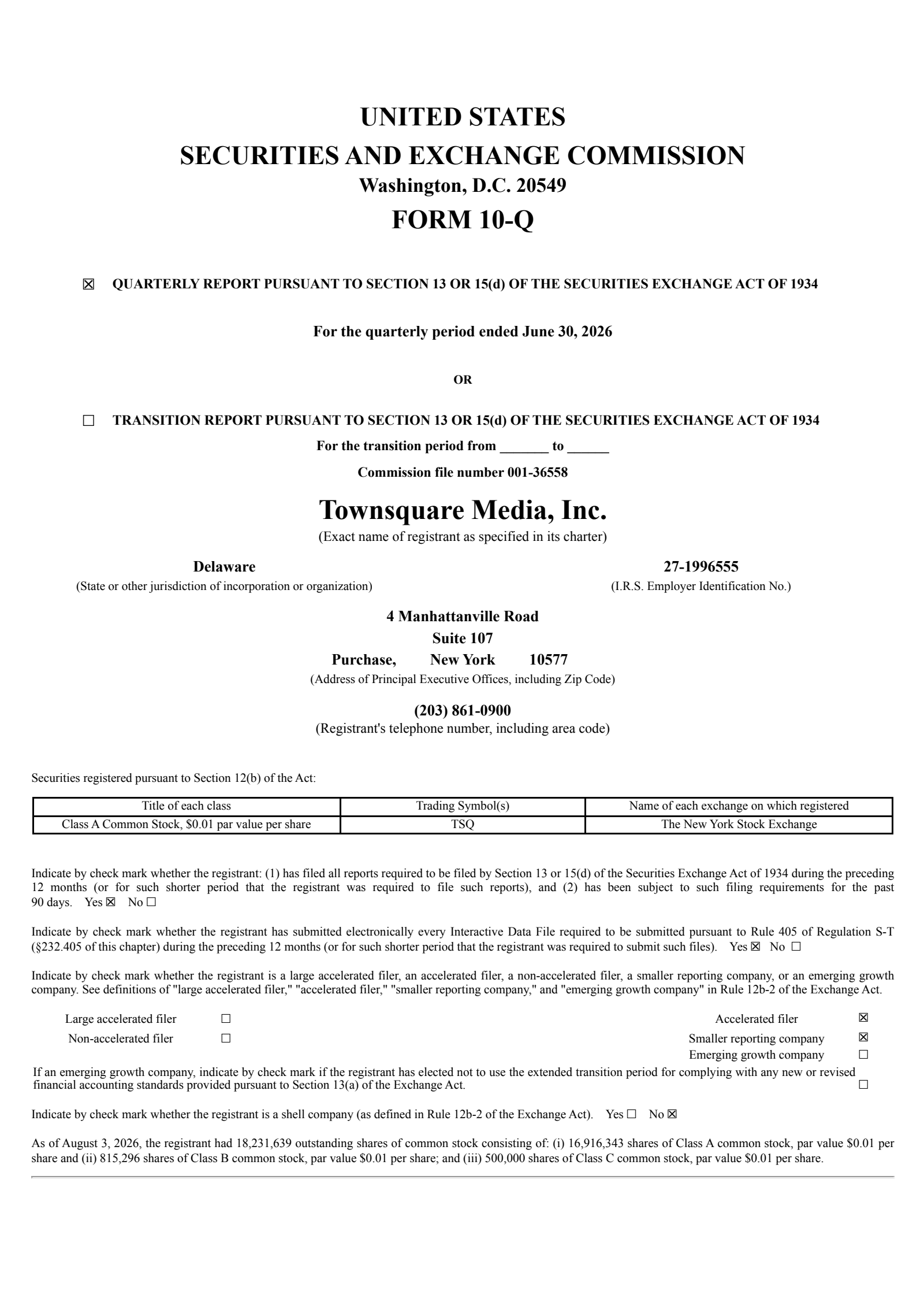 Townsquare Media's Q2 2026 Quarterly report