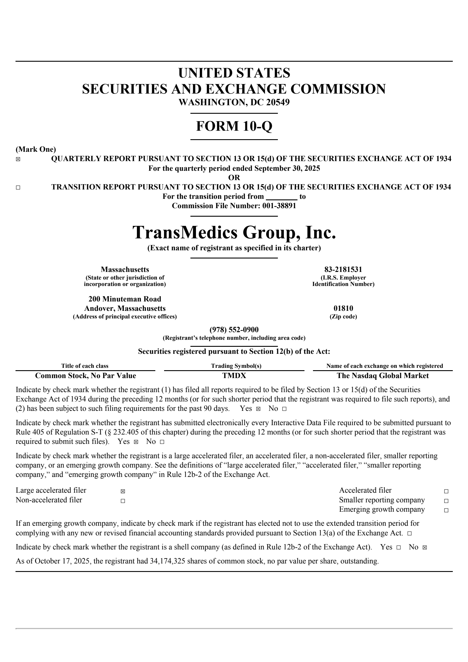 TransMedics Group's Q3 2025 Quarterly Report