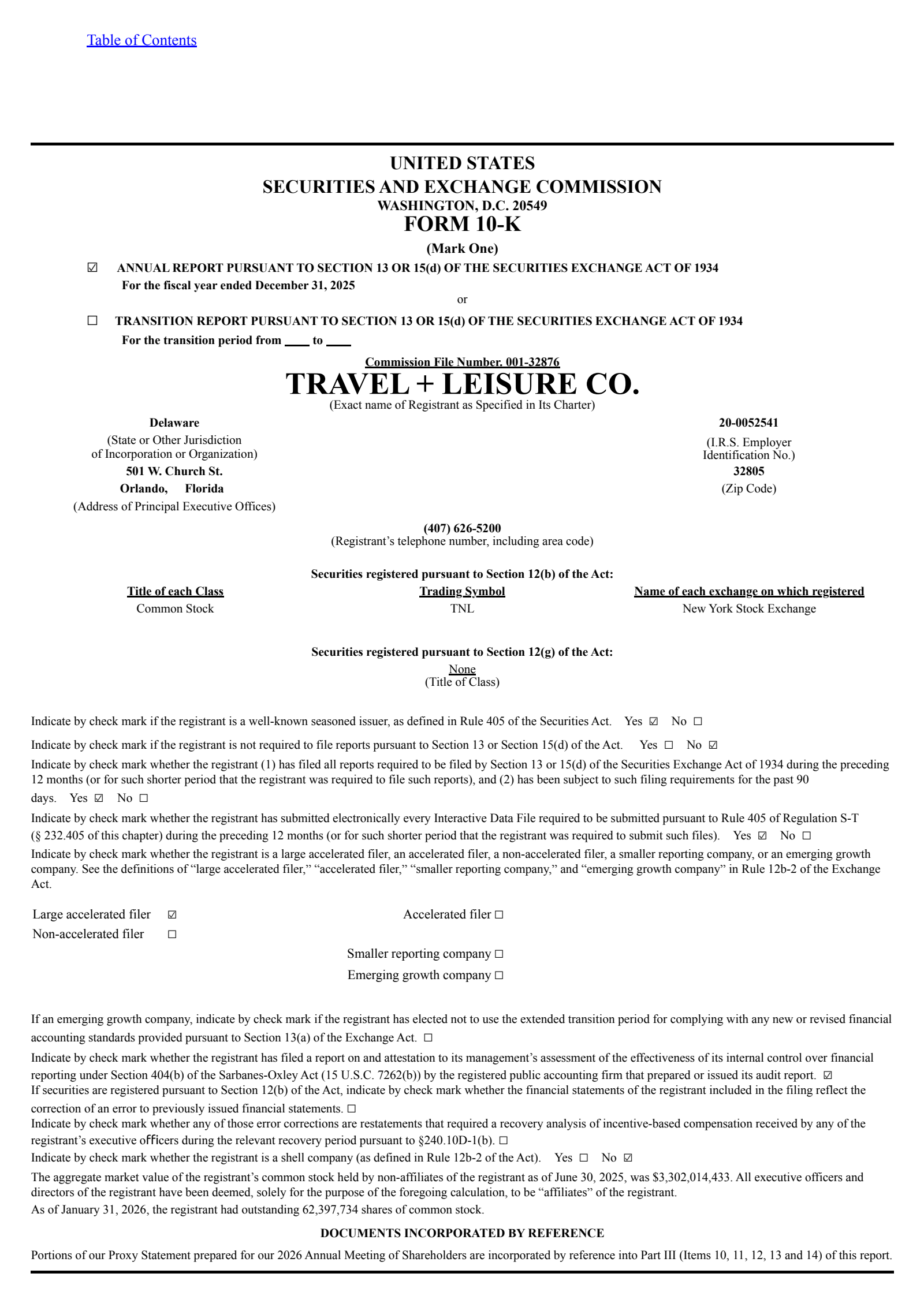 Travel + Leisure's Q4 2025 Annual report