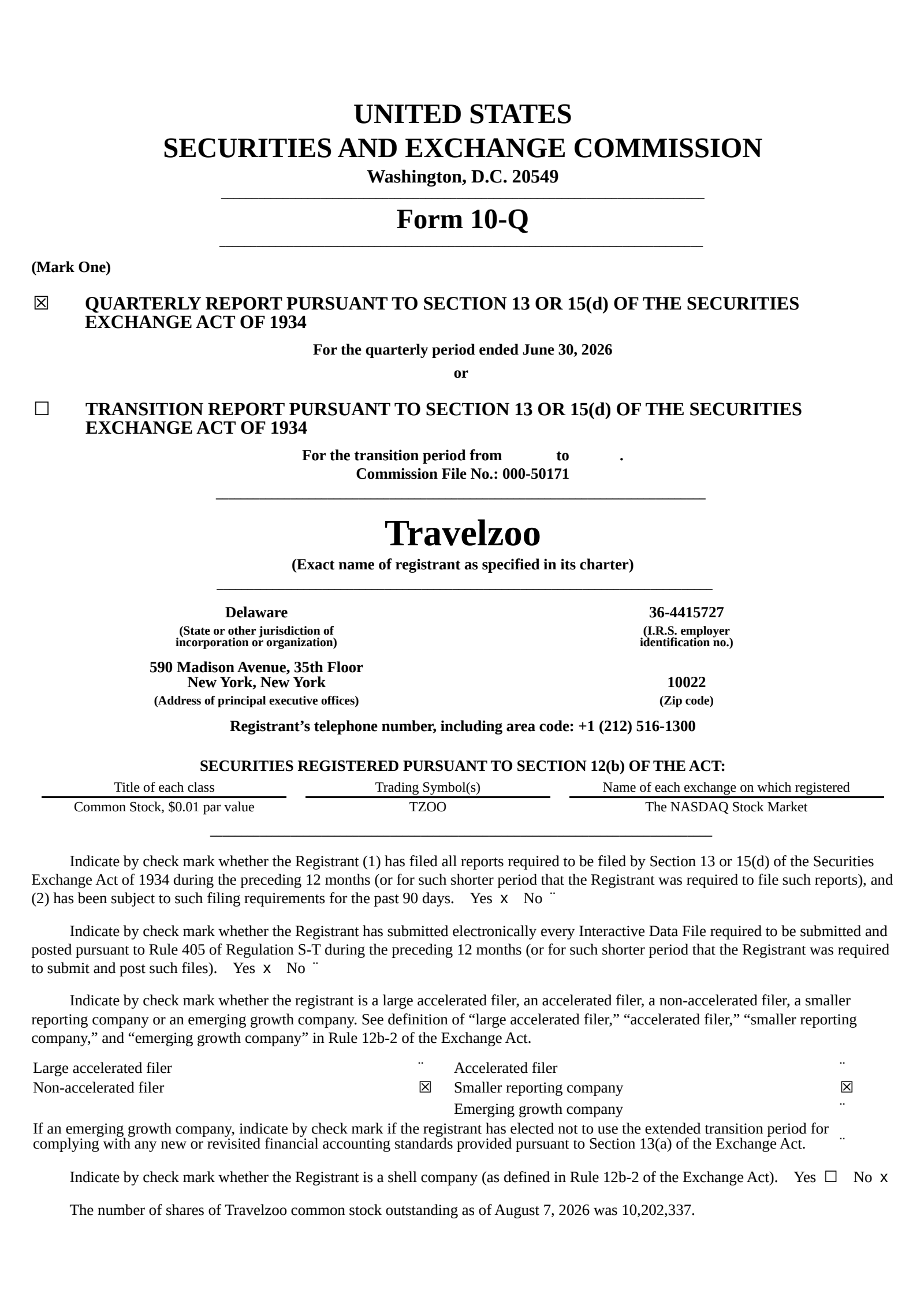 Travelzoo's Q2 2026 Quarterly report