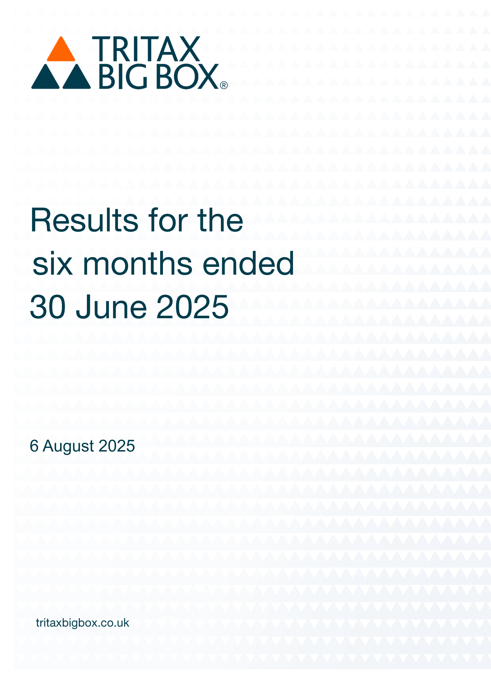 Tritax Big Box REIT's H1 2025 Interim report
