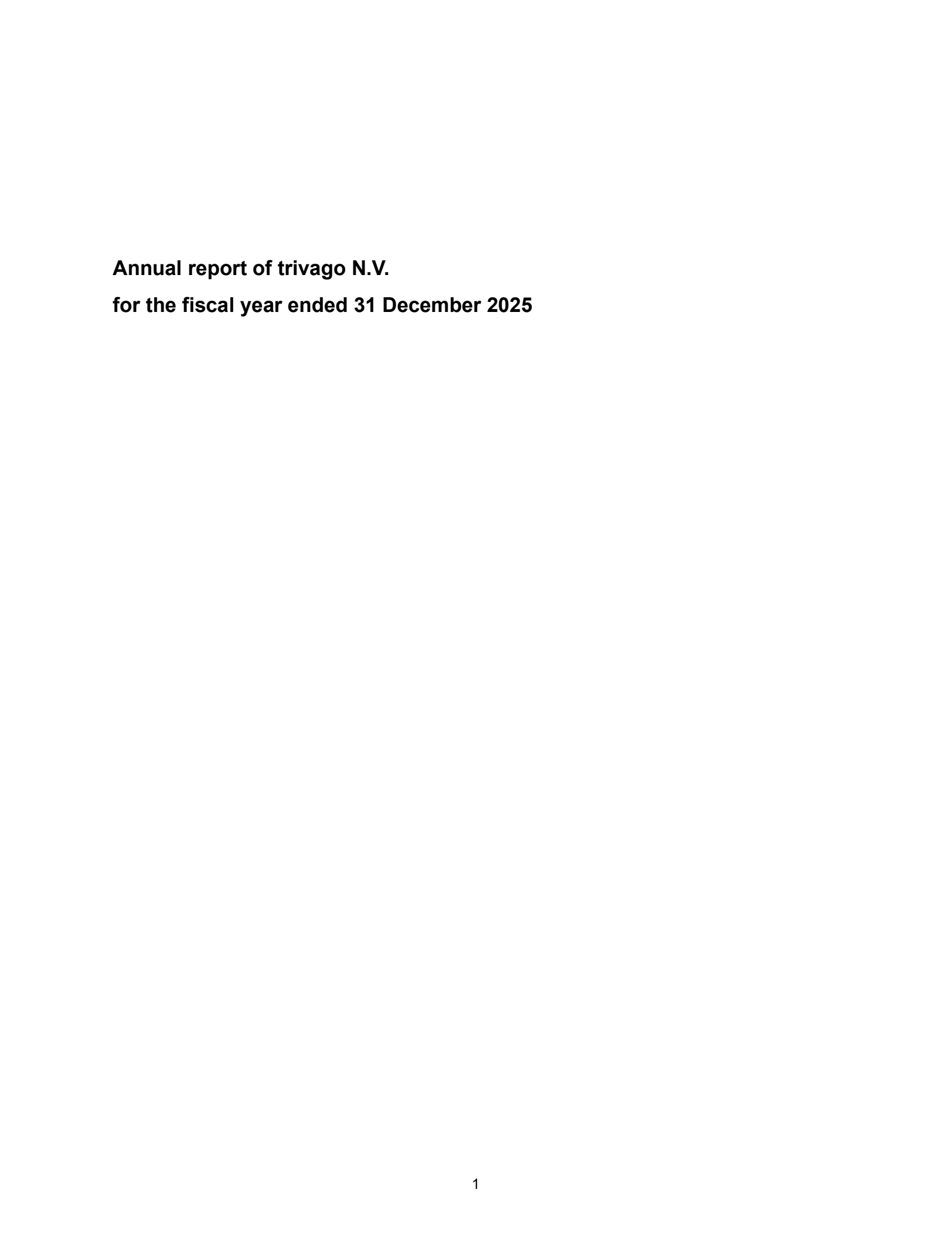 Trivago N.V. ADS's Q4 2025 Annual report