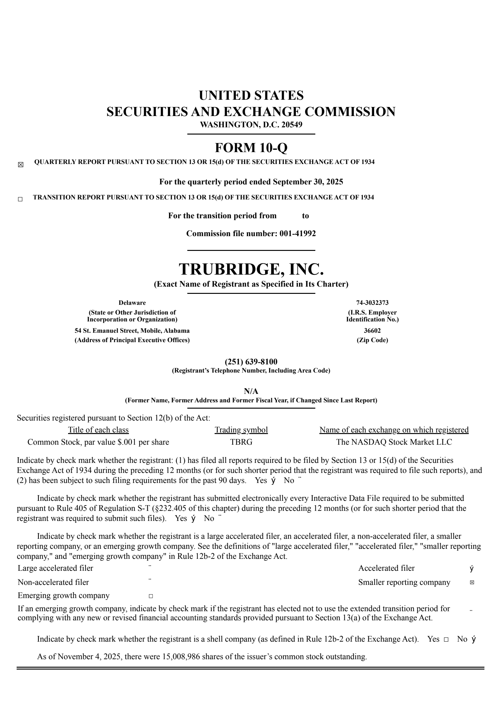 TruBridge's Q3 2025 Quarterly Report