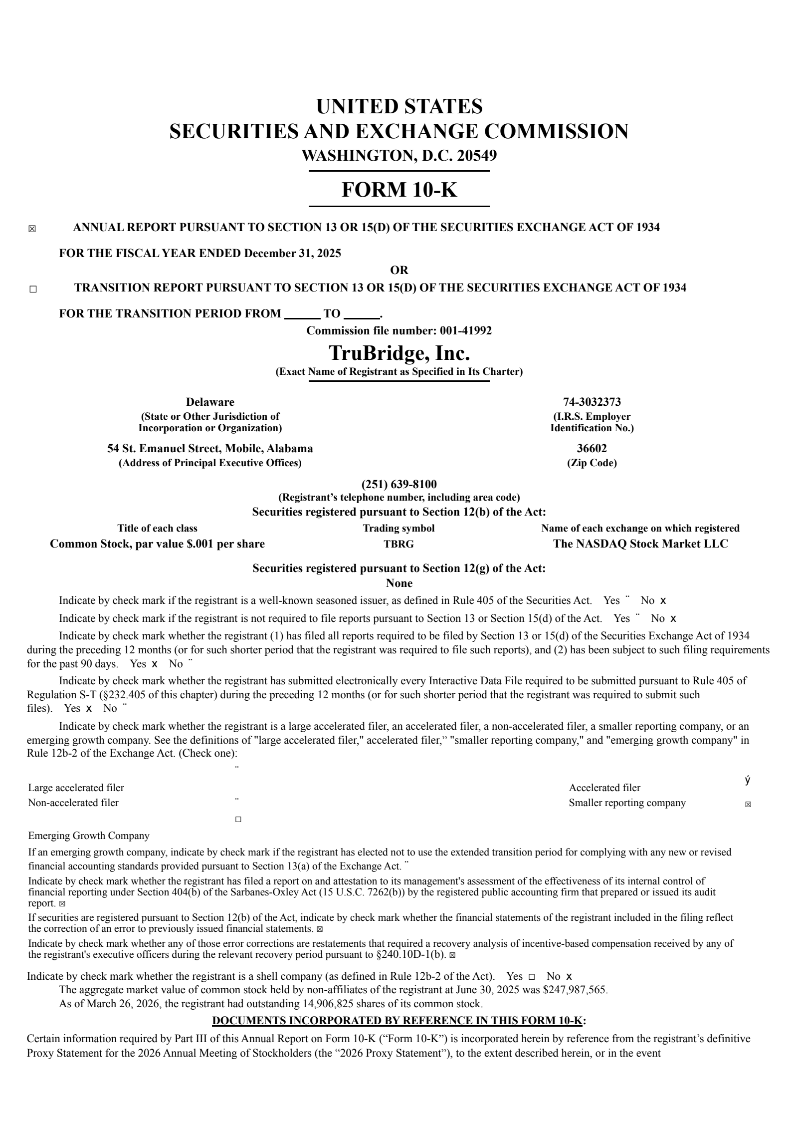 TruBridge's Q4 2025 Annual report