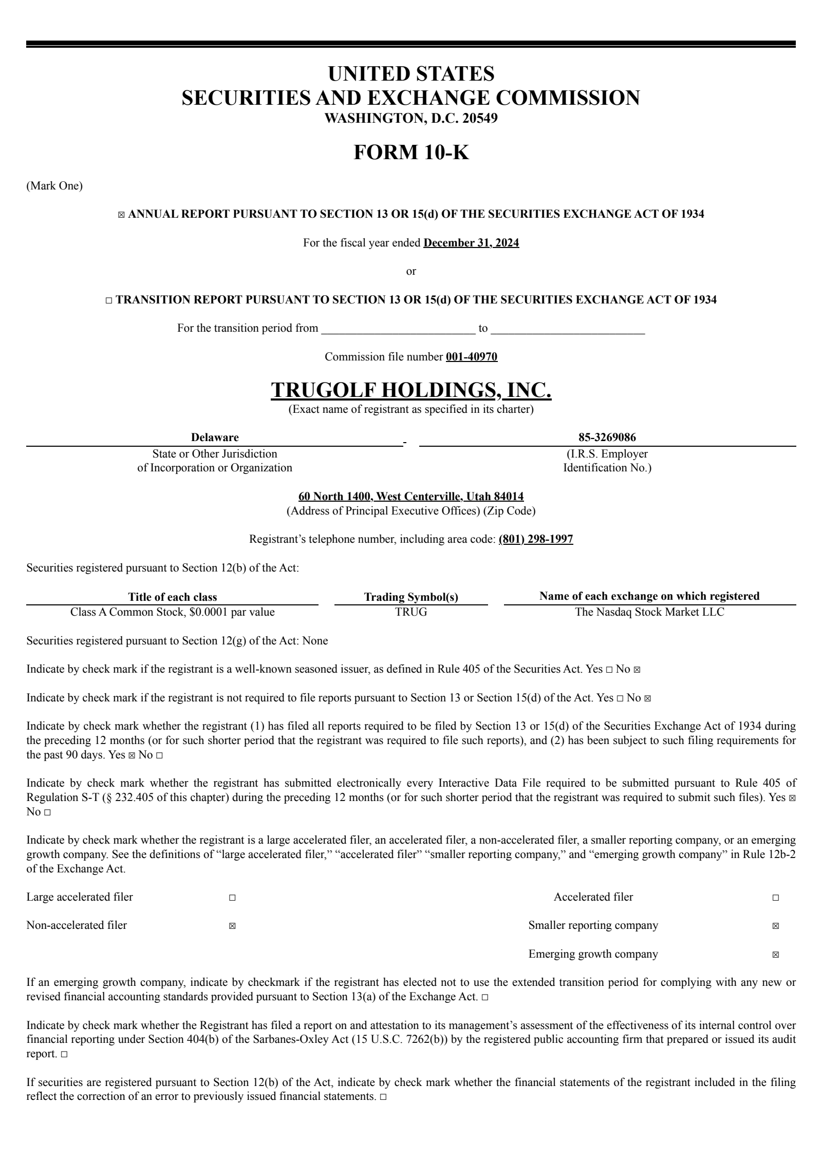 TruGolf's Q4 2024 Annual report