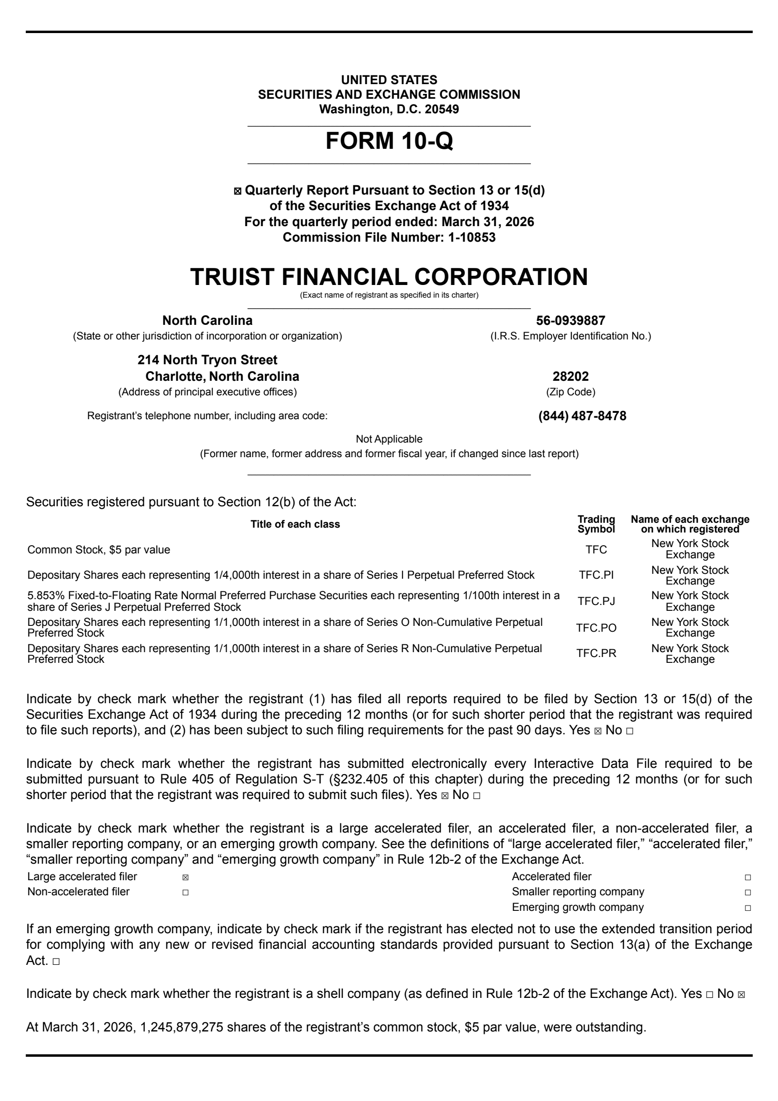 Truist Financial's Q1 2026 Quarterly report