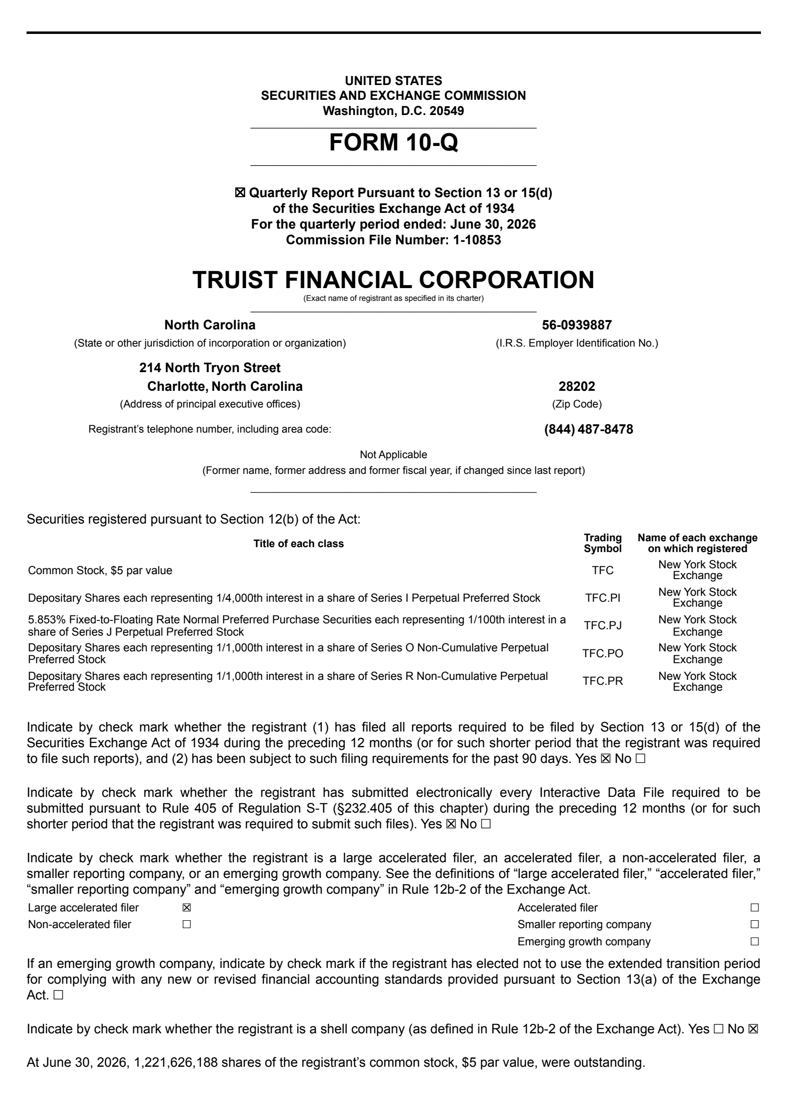 Truist Financial's Q2 2026 Quarterly report