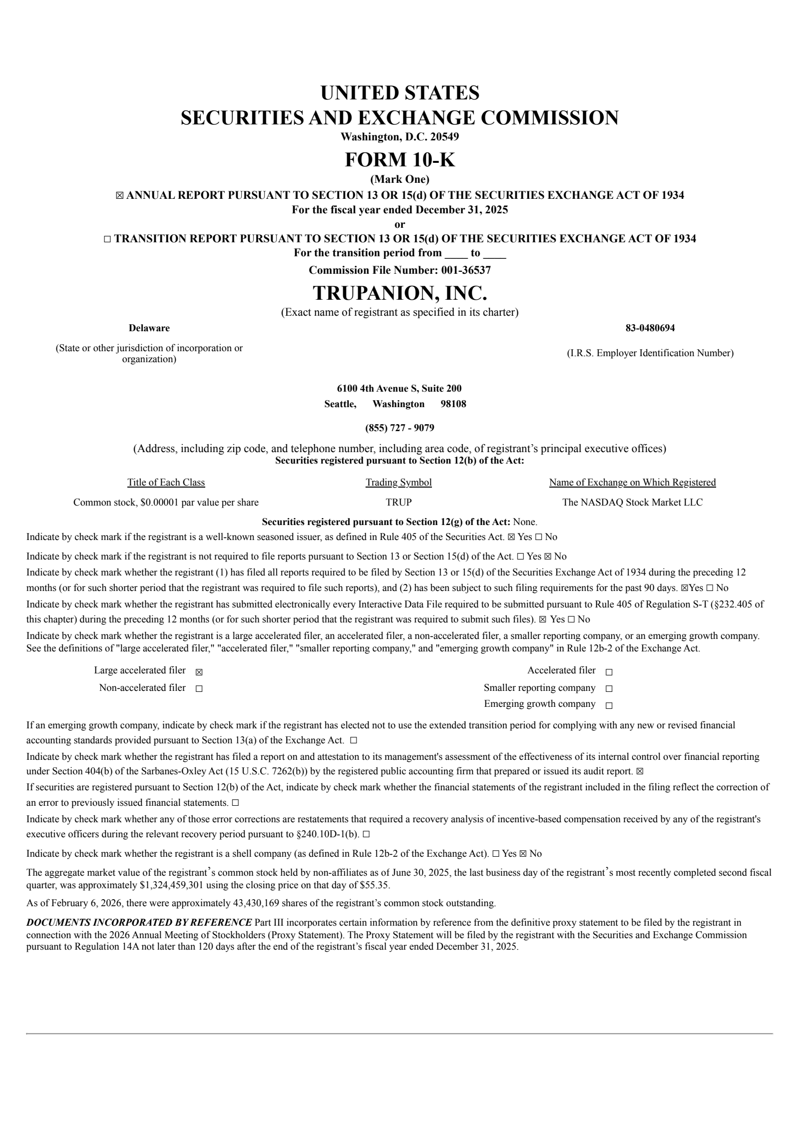 Trupanion's Q4 2025 Annual report