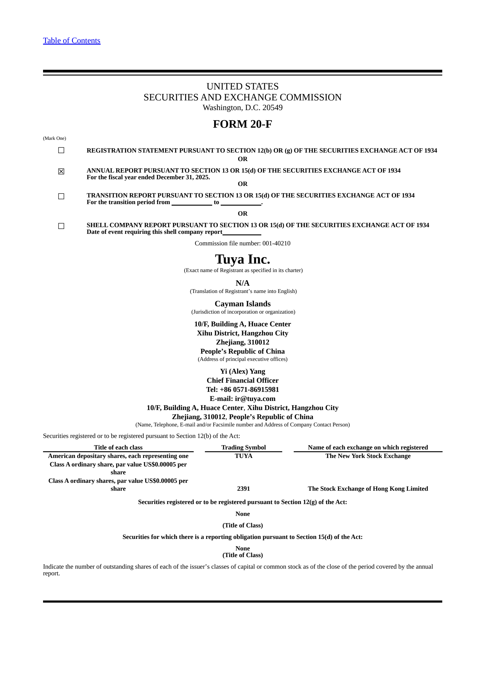 Tuya's Q4 2025 Annual report