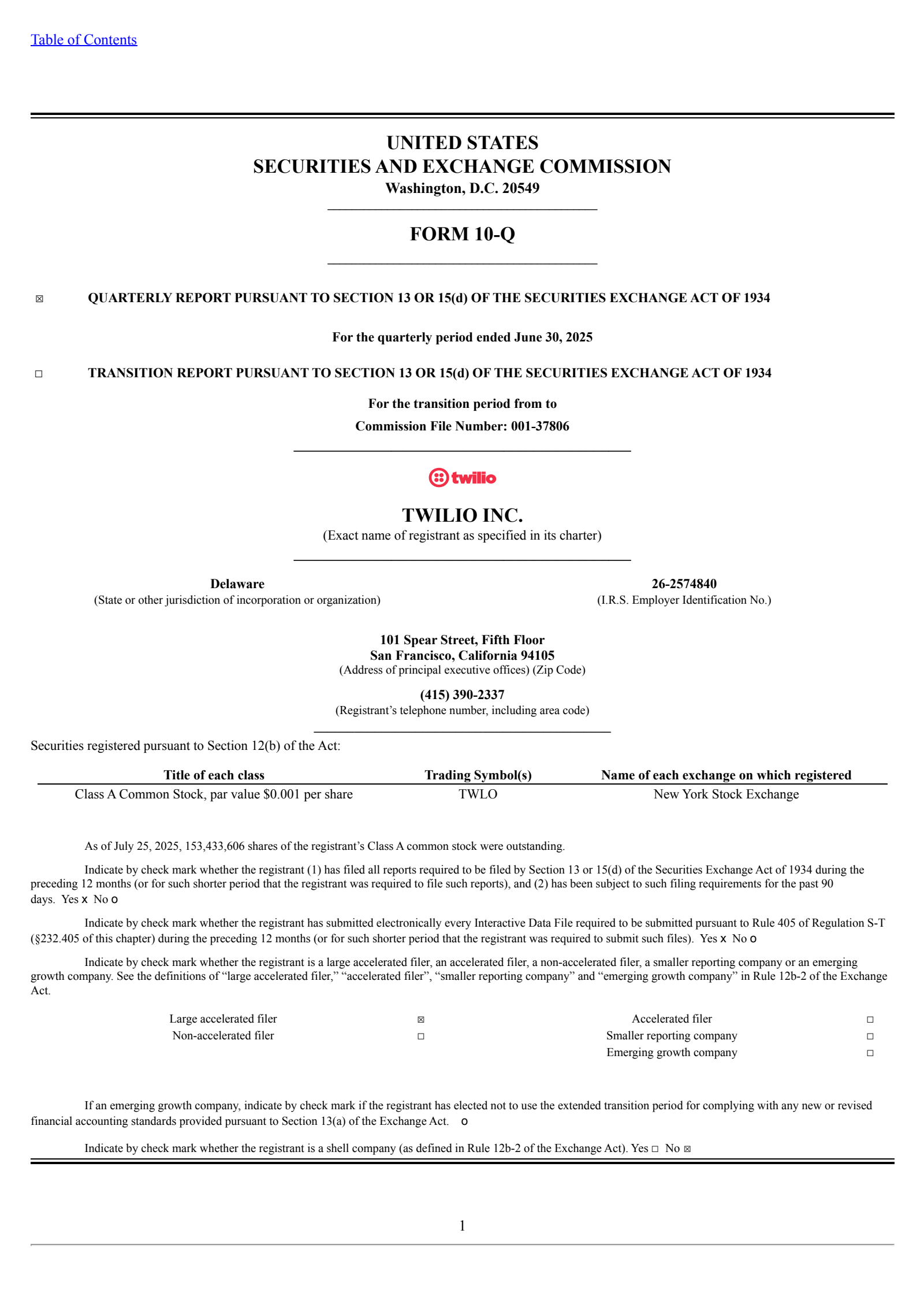 Twilio's Q2 2025 Quarterly report