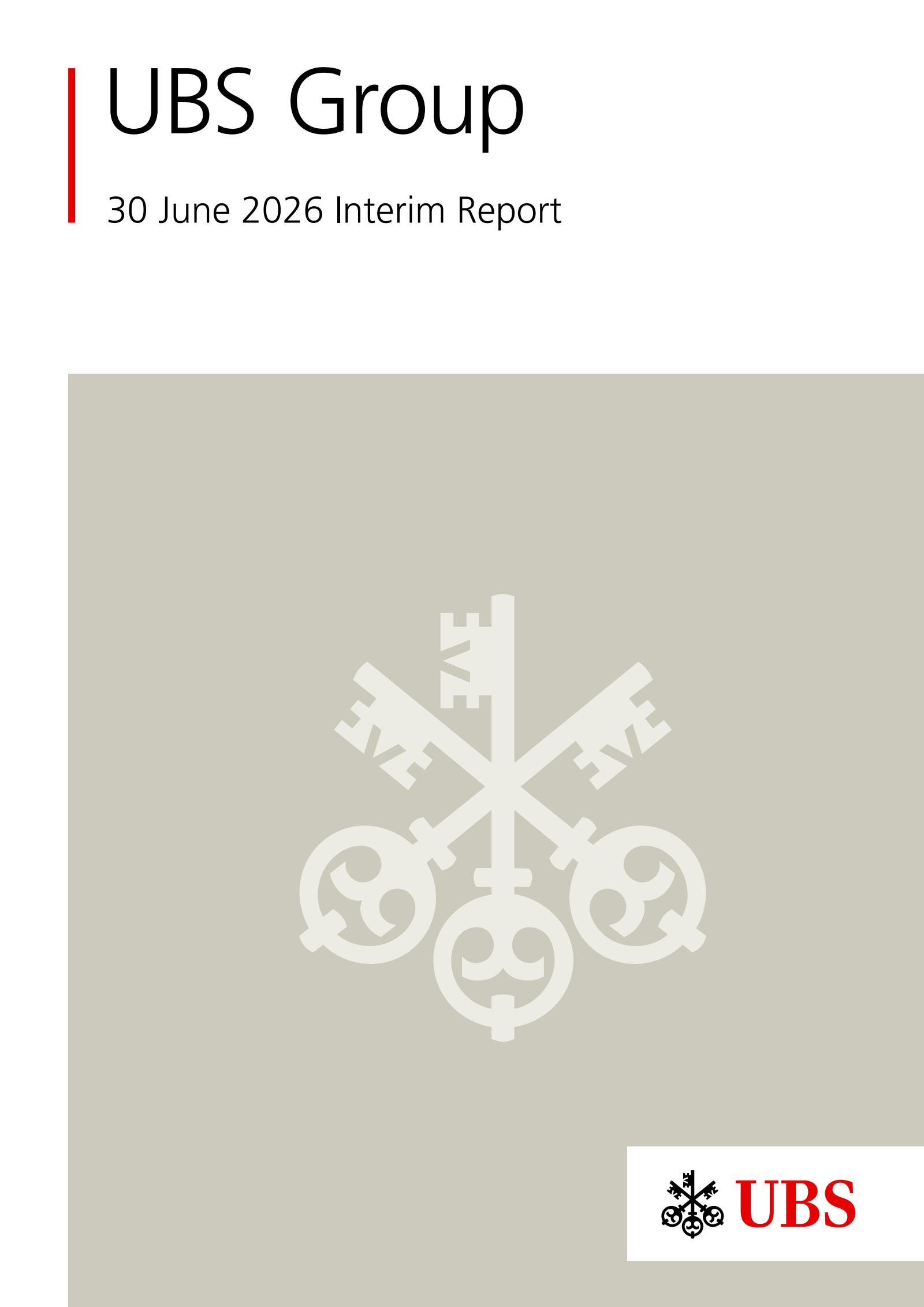 UBS Group's Q2 2026 Interim report