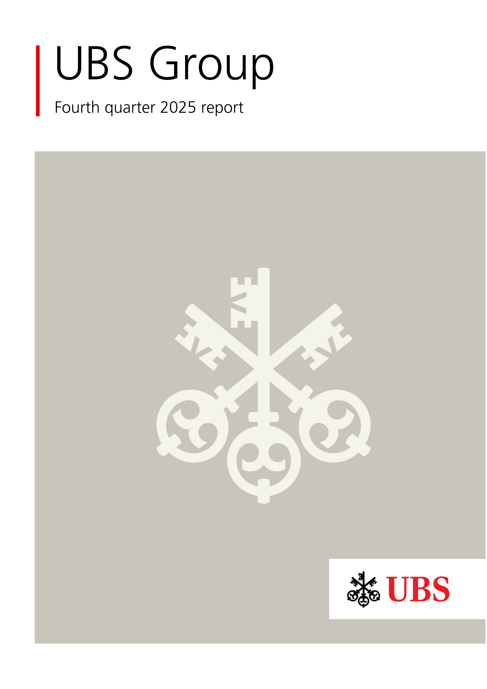 UBS Group's Q4 2025 Interim report