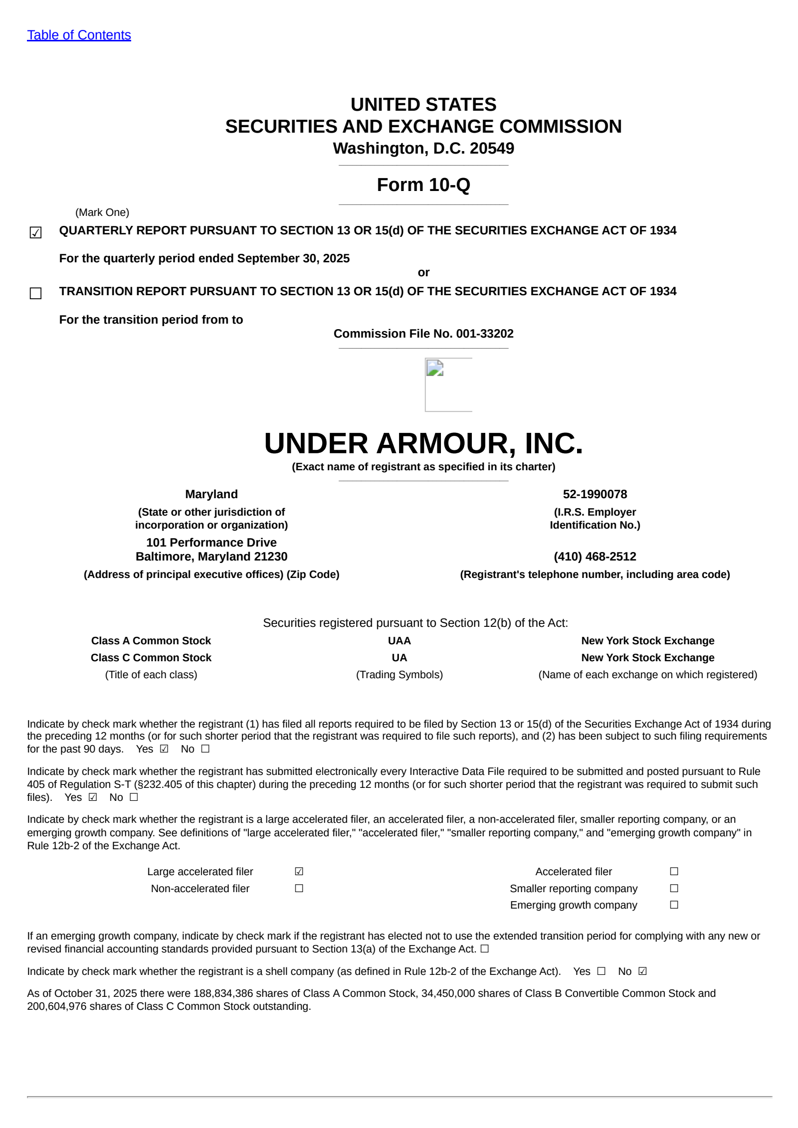 Under Armour's Q2 2026 Quarterly Report