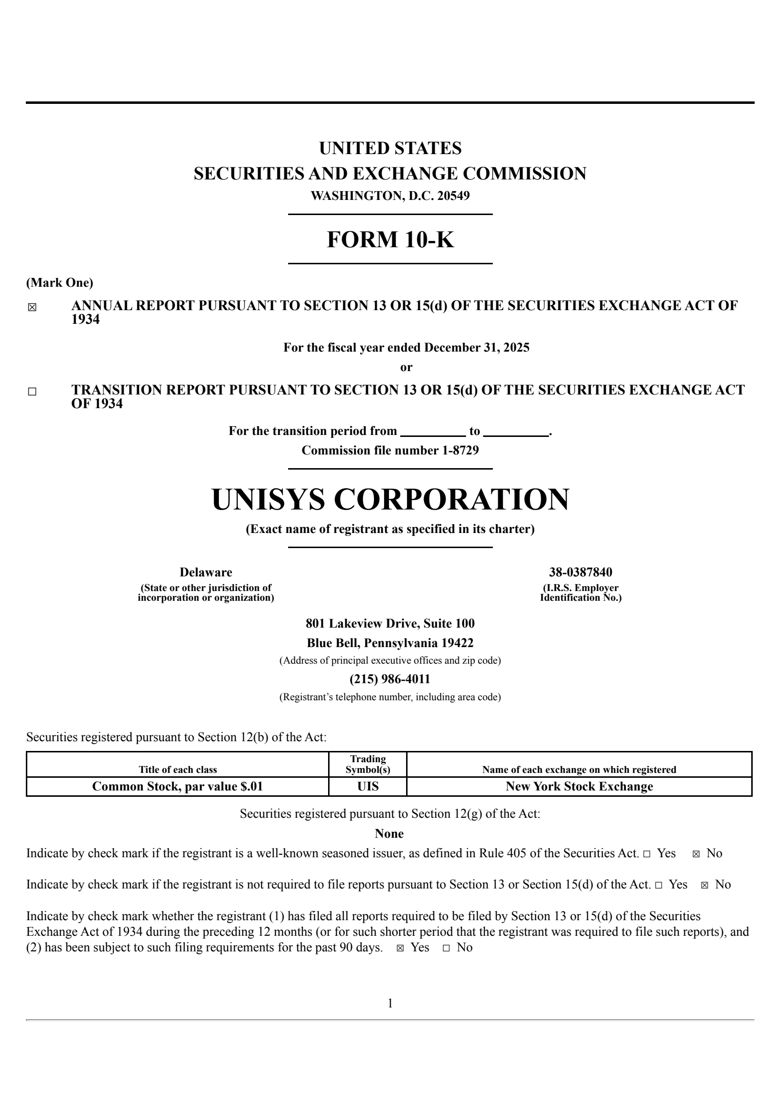 Unisys' Q4 2025 Annual report