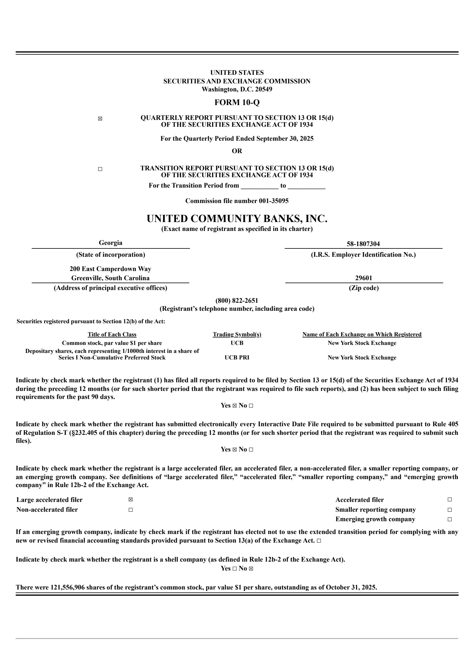 United Community Banks' Q3 2025 Quarterly Report