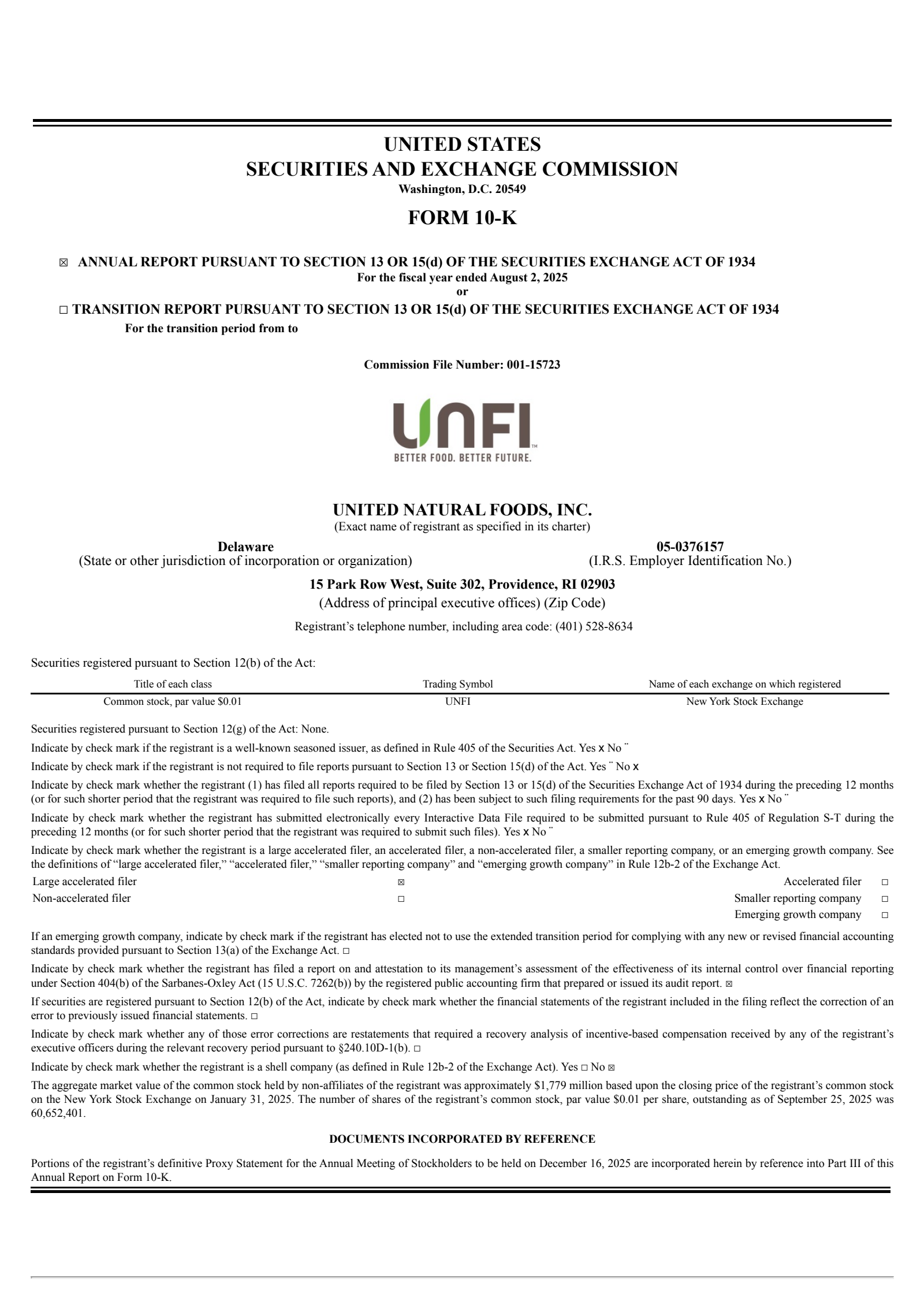 United Natural Foods' Q4 2025 Annual Report