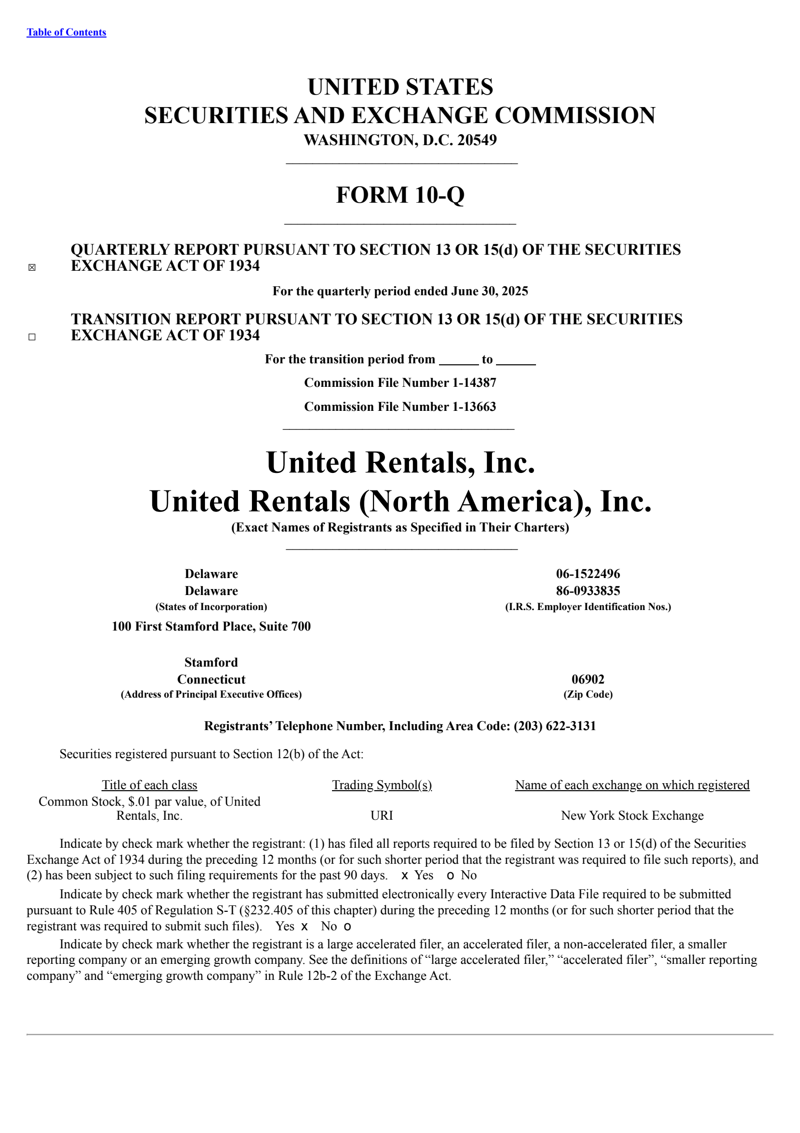 United Rentals' Q2 2025 Quarterly report
