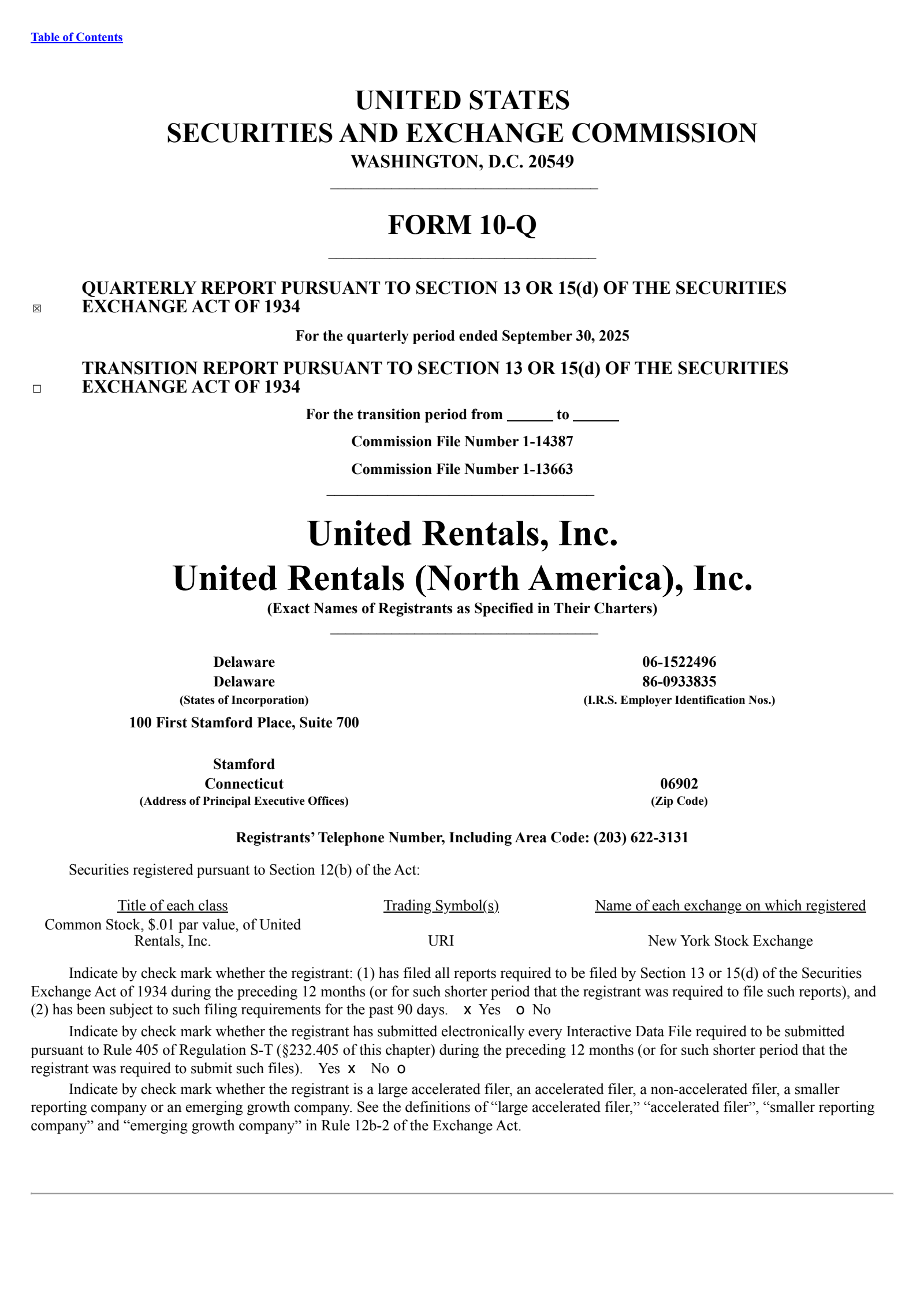 United Rentals' Q3 2025 Quarterly Report