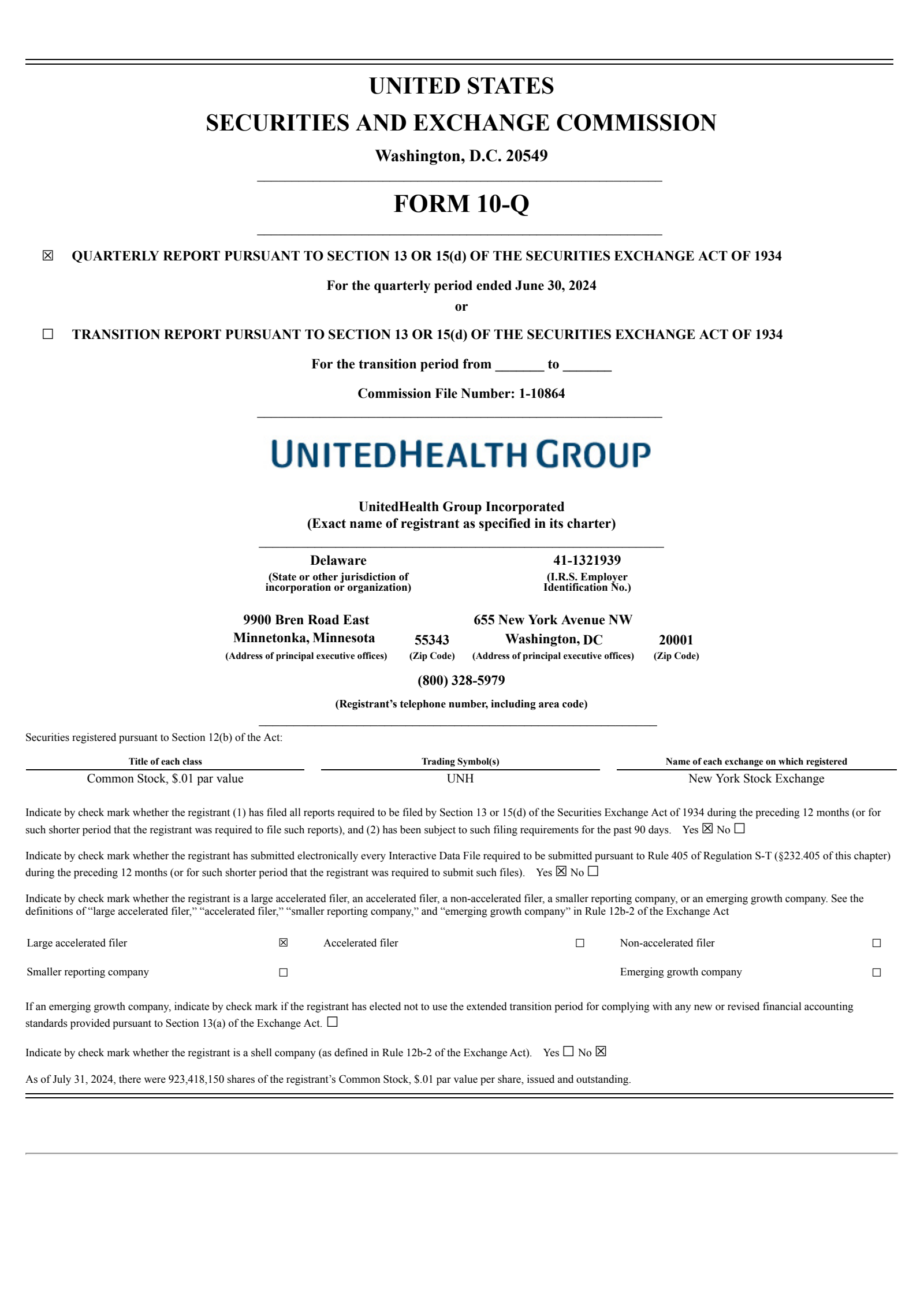 UnitedHealth Group's Q2 2024 Quarterly Report
