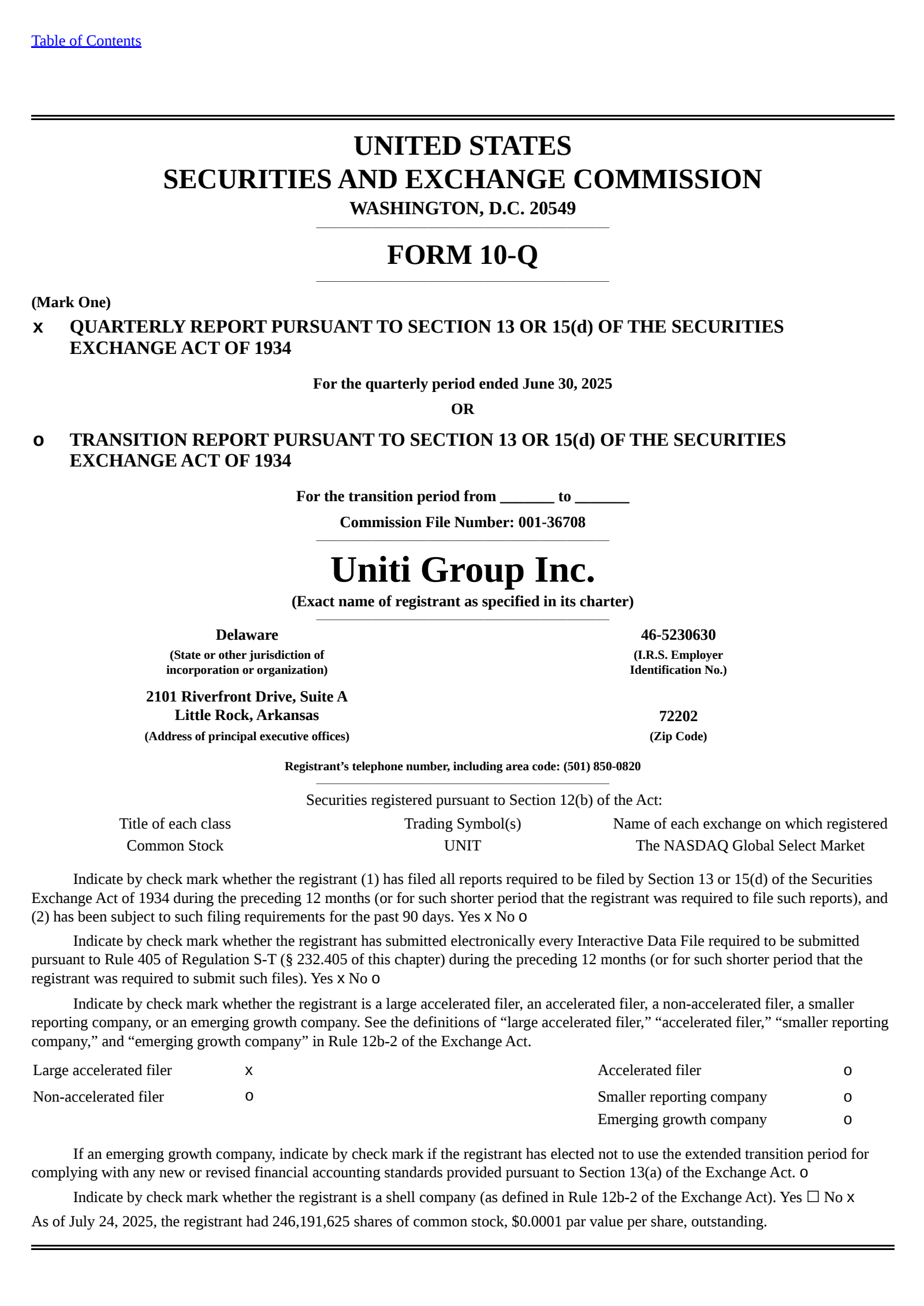 Uniti Group's Q2 2025 Quarterly report