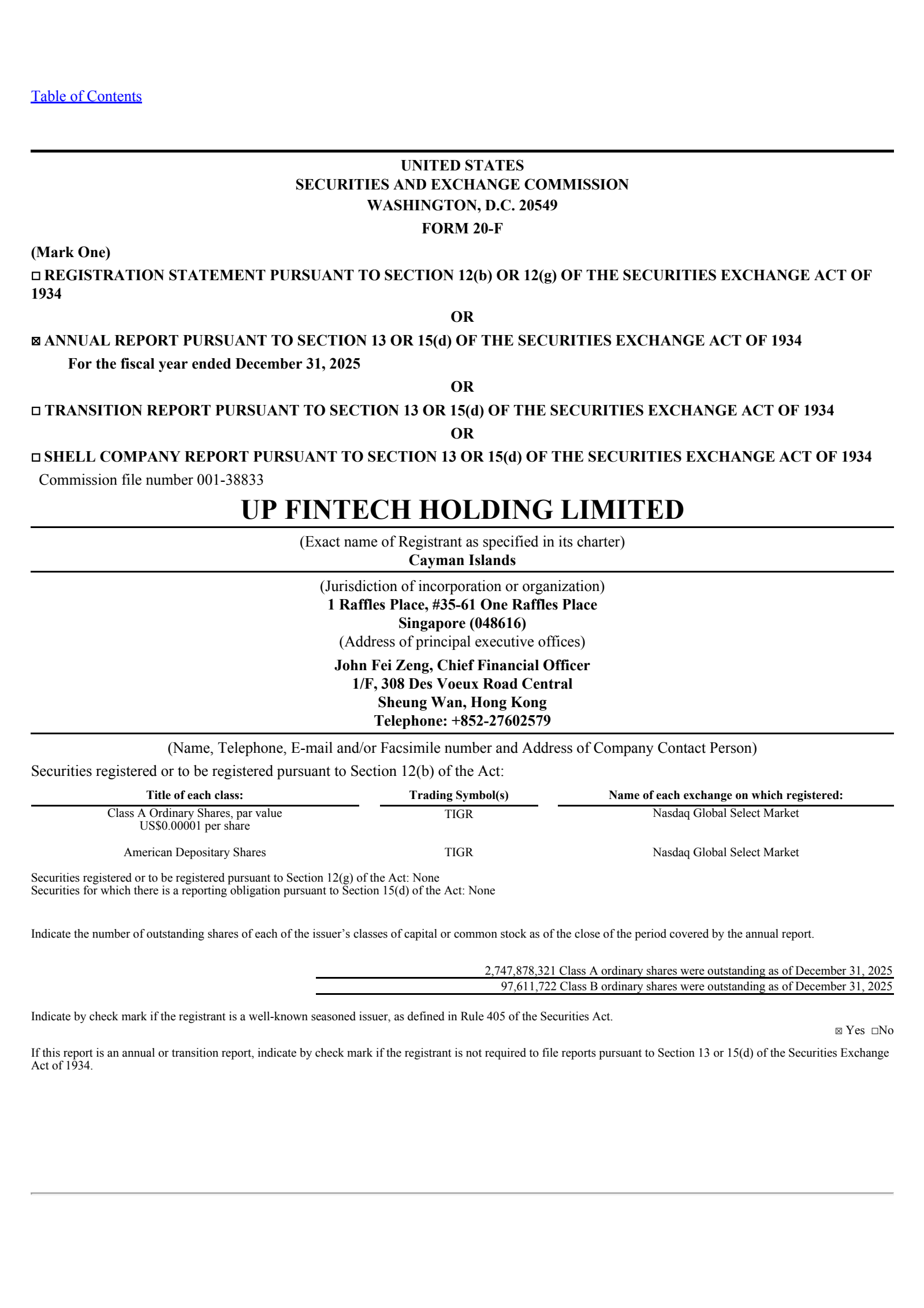 UP Fintech's Q4 2025 Annual report