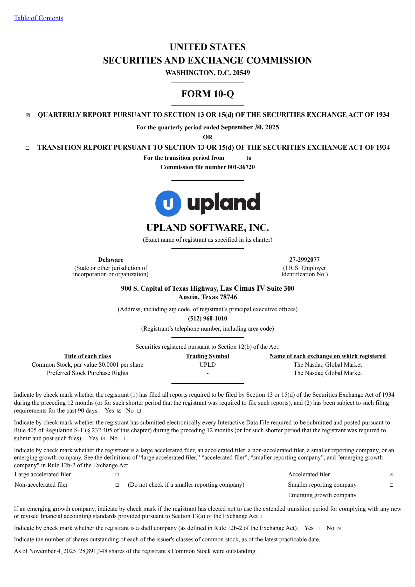 Upland Software's Q3 2025 Quarterly Report