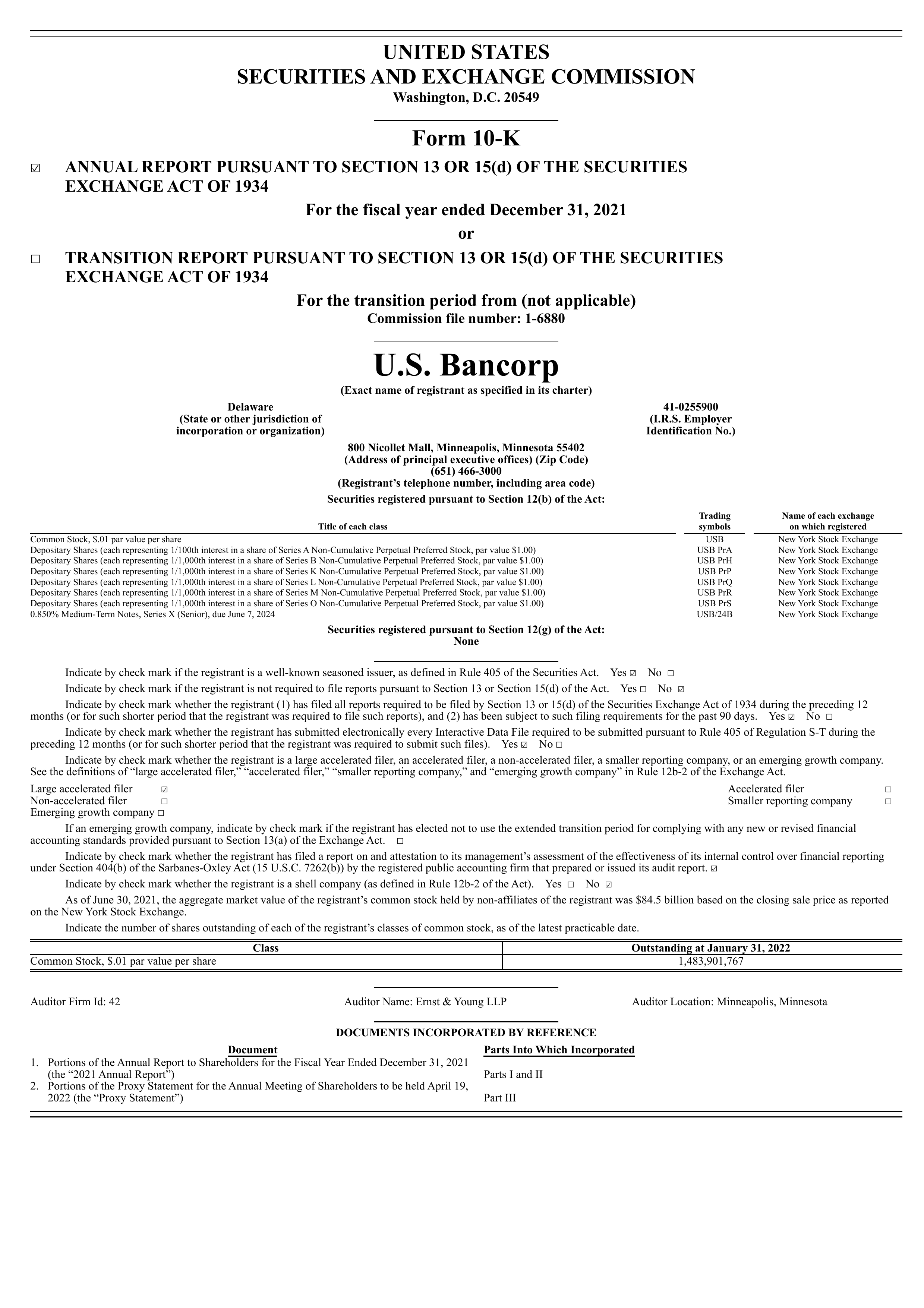 U.S. Bancorp's Q4 2021 Annual report