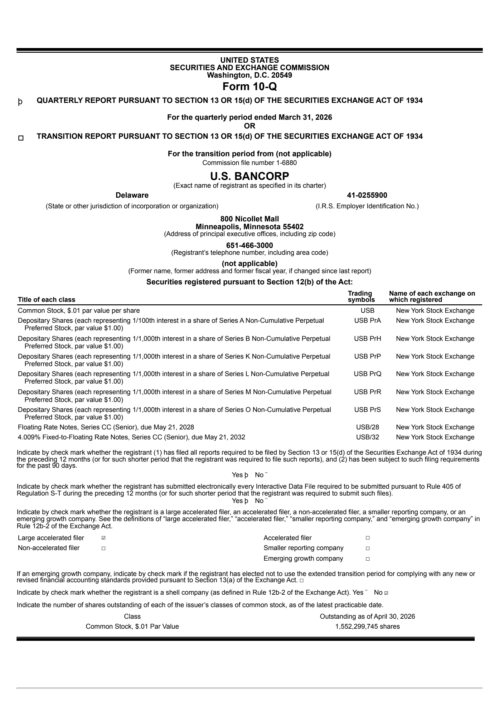 U.S. Bancorp's Q1 2026 Quarterly report