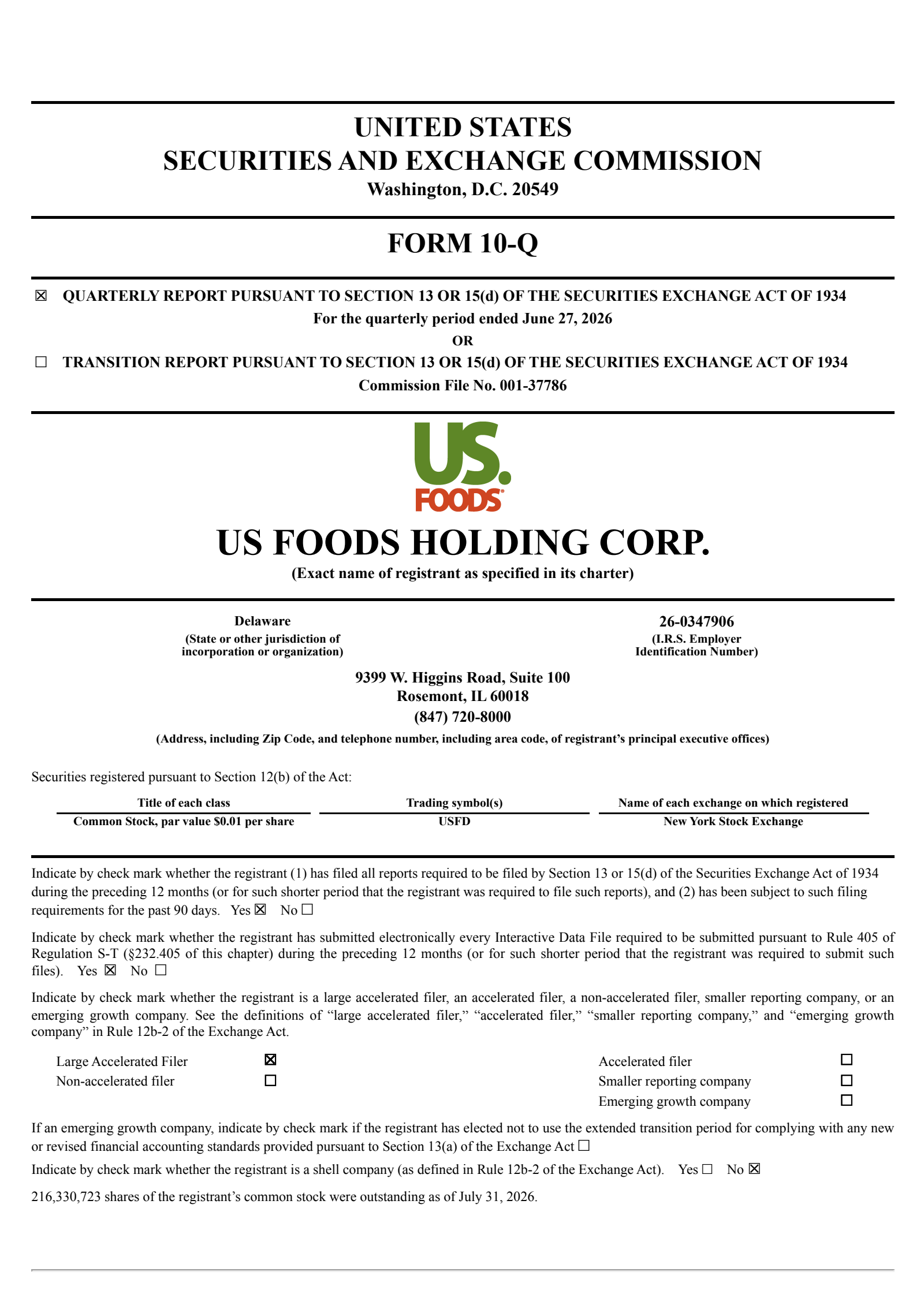 US Foods' Q2 2026 Quarterly report