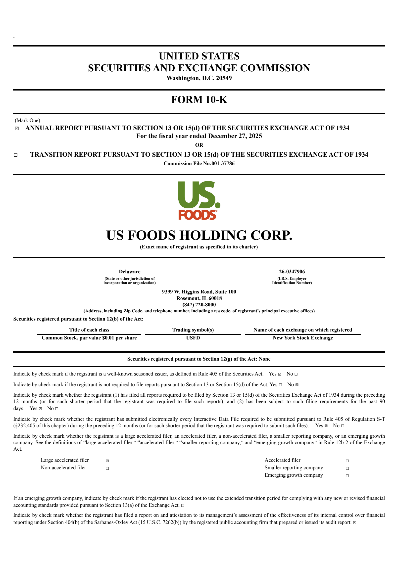 US Foods' Q4 2025 Annual report