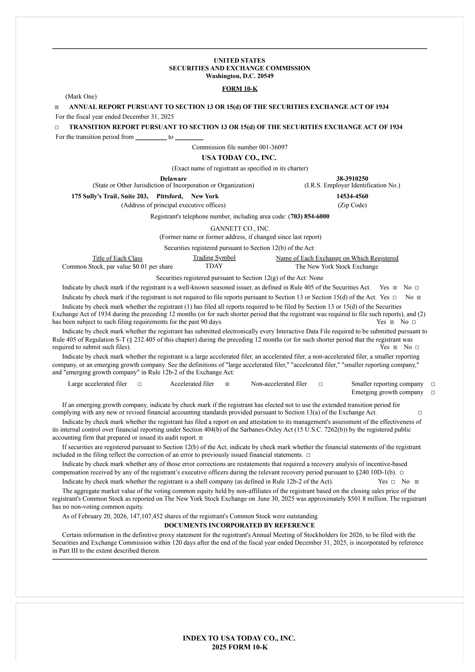 USA Today's Q4 2025 Annual report