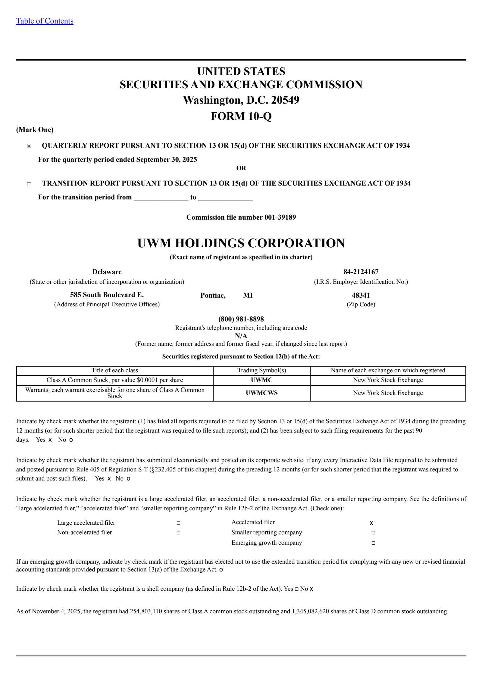 UWM's Q3 2025 Quarterly Report