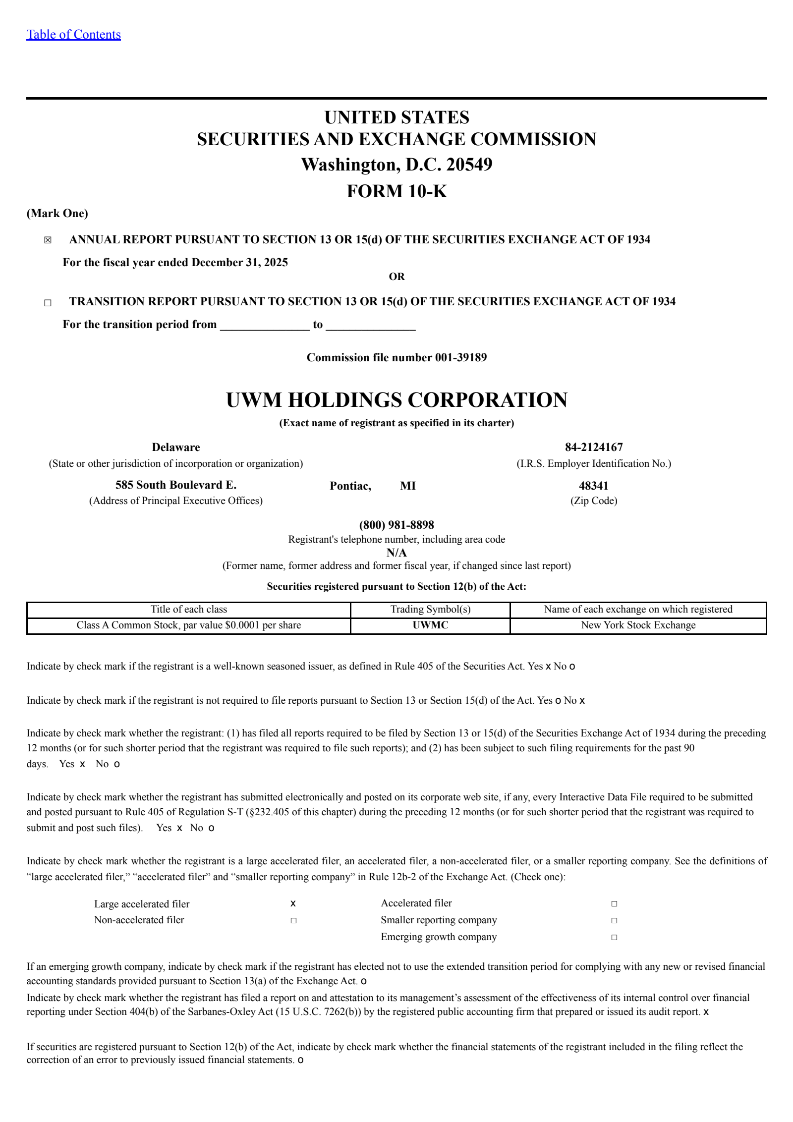 UWM's Q4 2025 Annual report