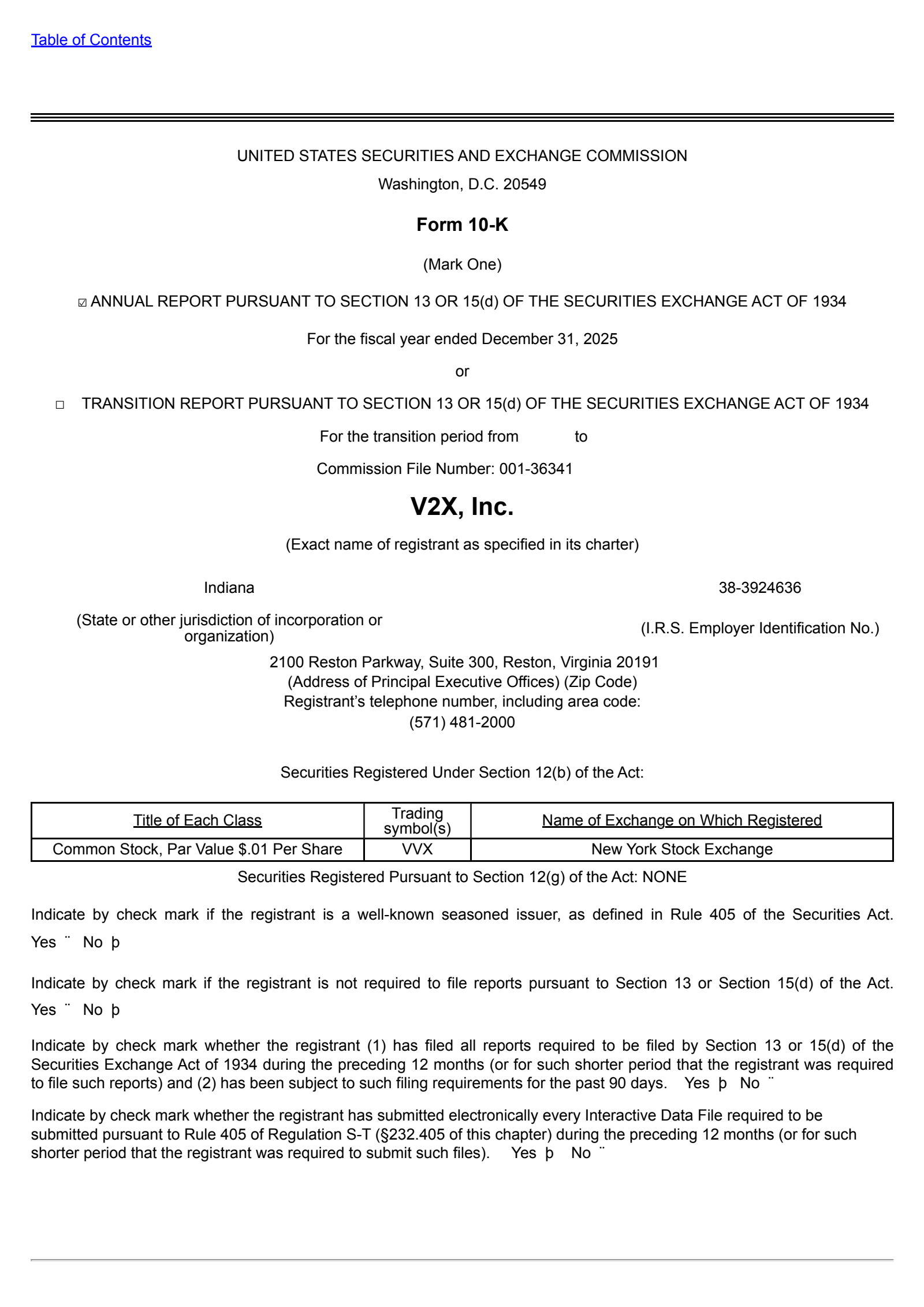 V2X's Q4 2025 Annual report