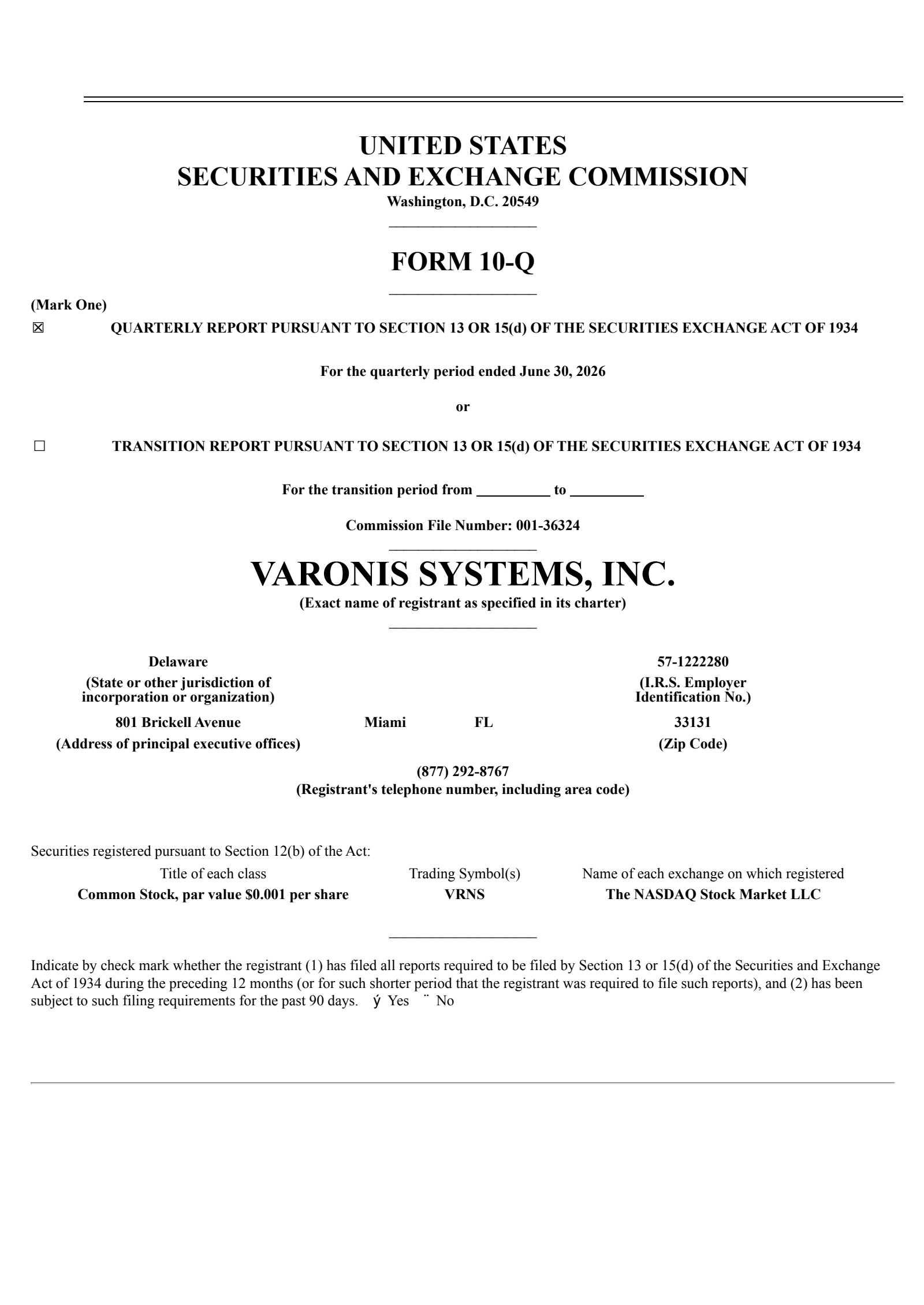 Varonis Systems' Q2 2026 Quarterly report